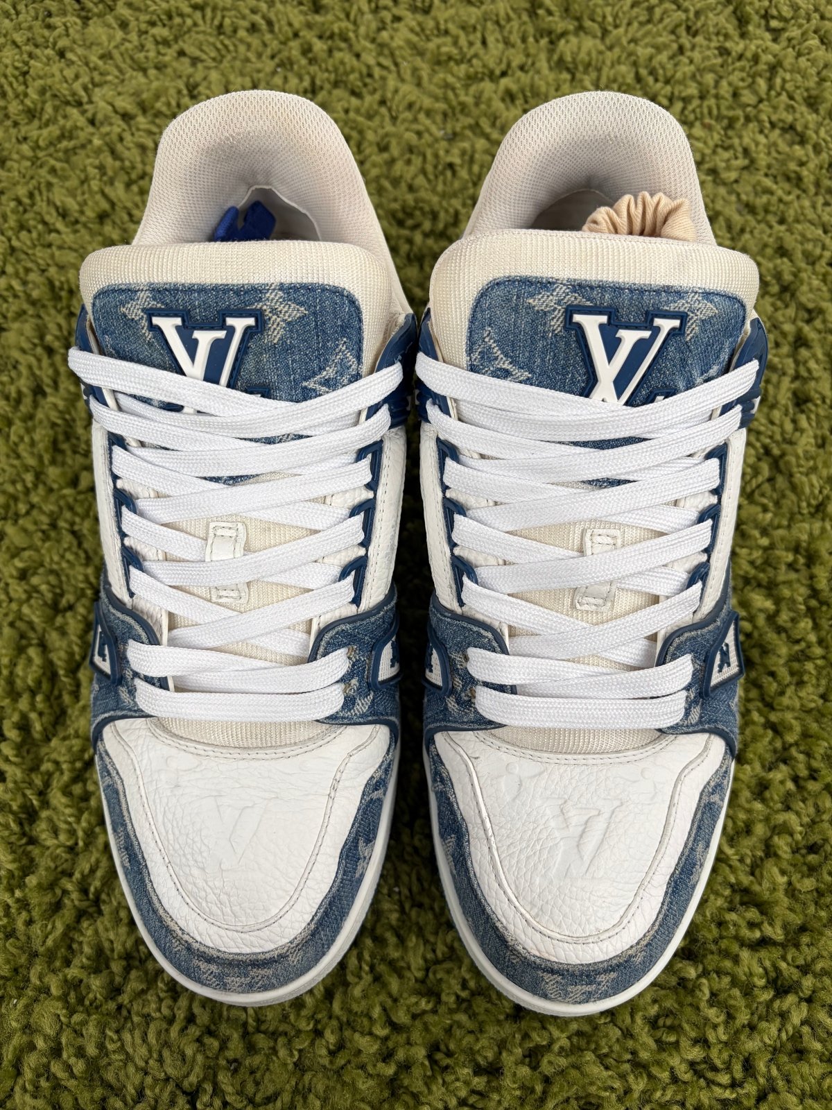Louis Vuitton Trainer Denim Blu 7 - Second Hand Di Fiore
