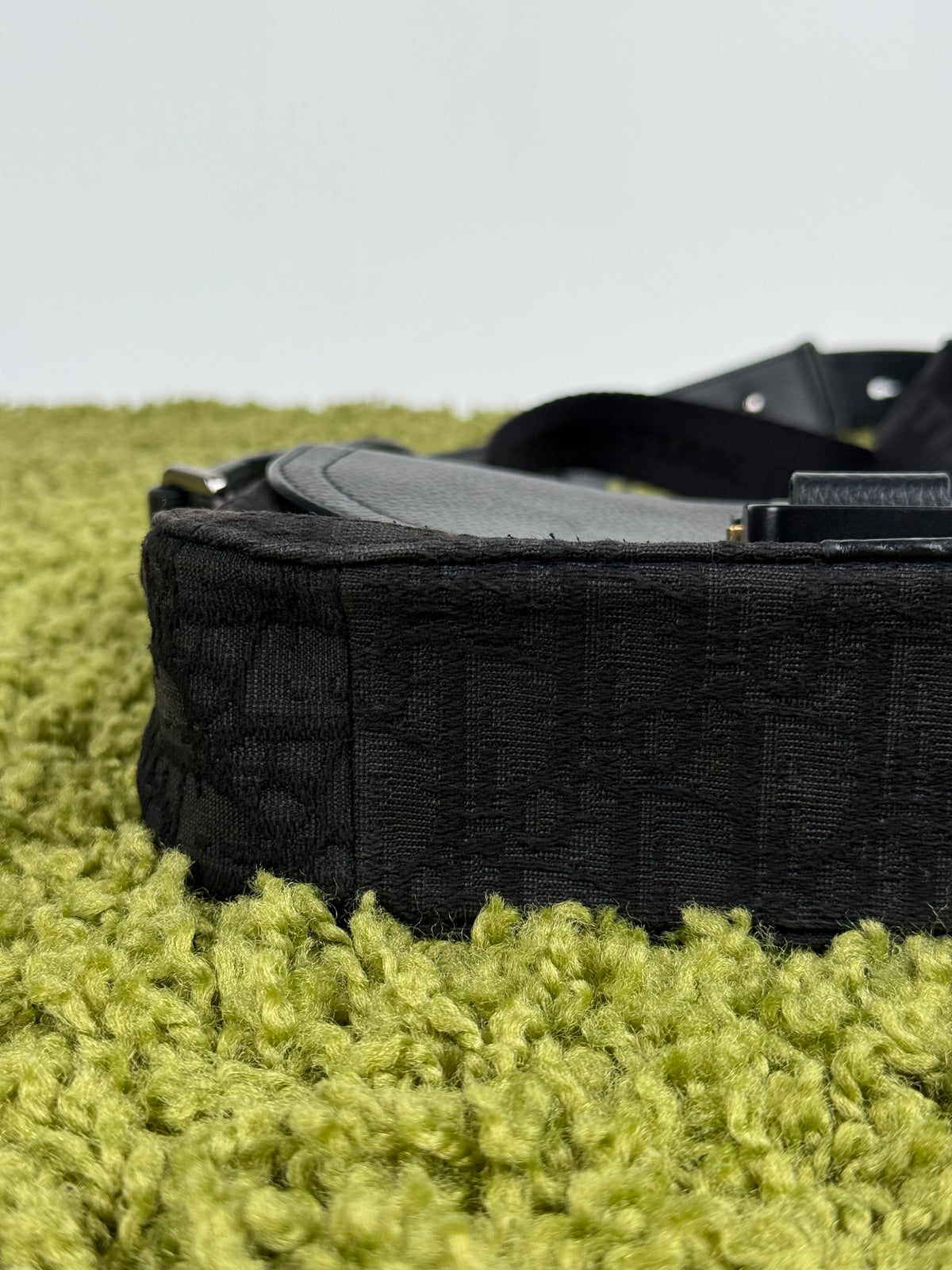 Borsa a tracolla saddle in jacquard Christian Dior Nero