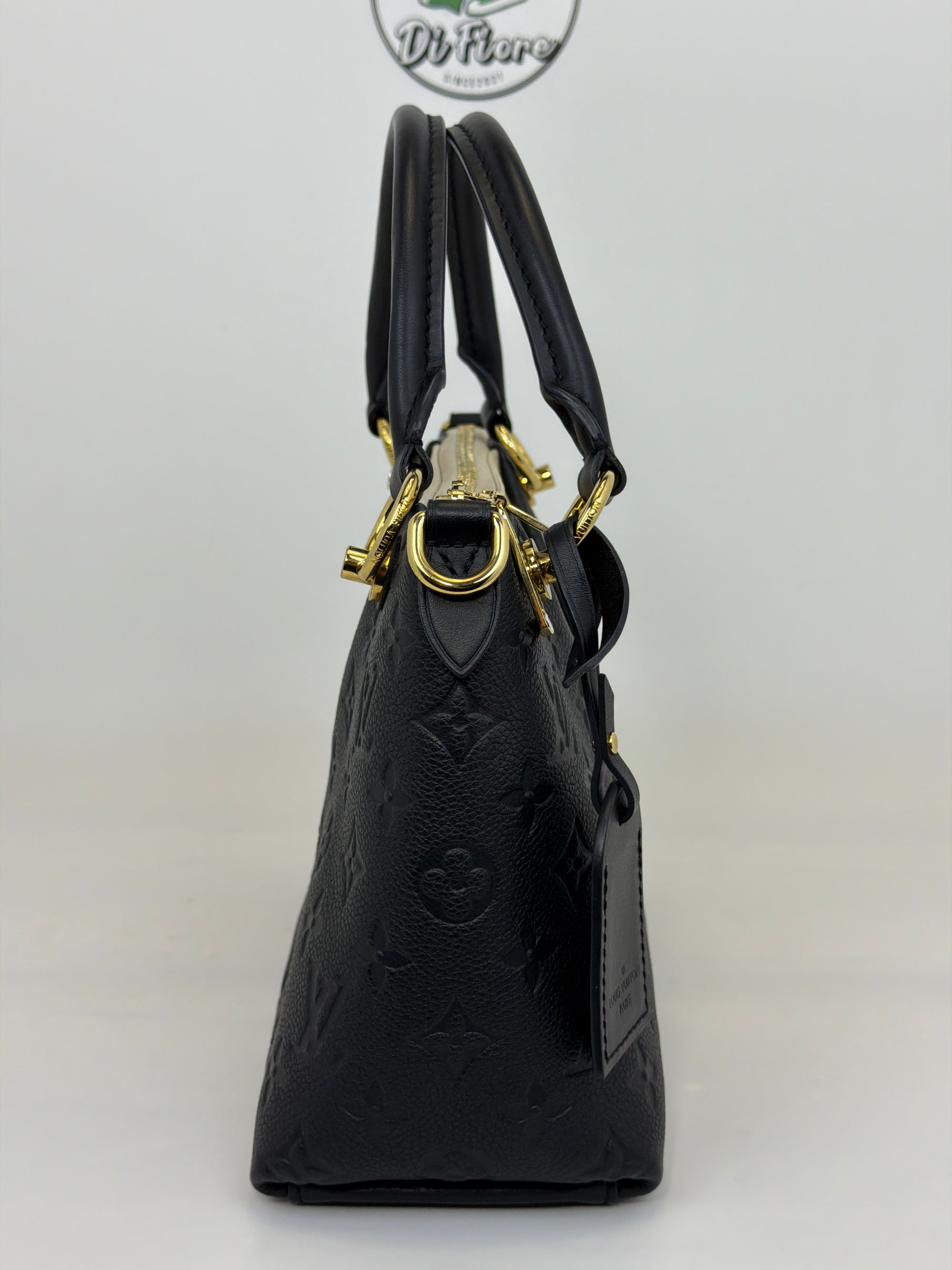 Borsa Louis Vuitton V tote BB nera panna e oro