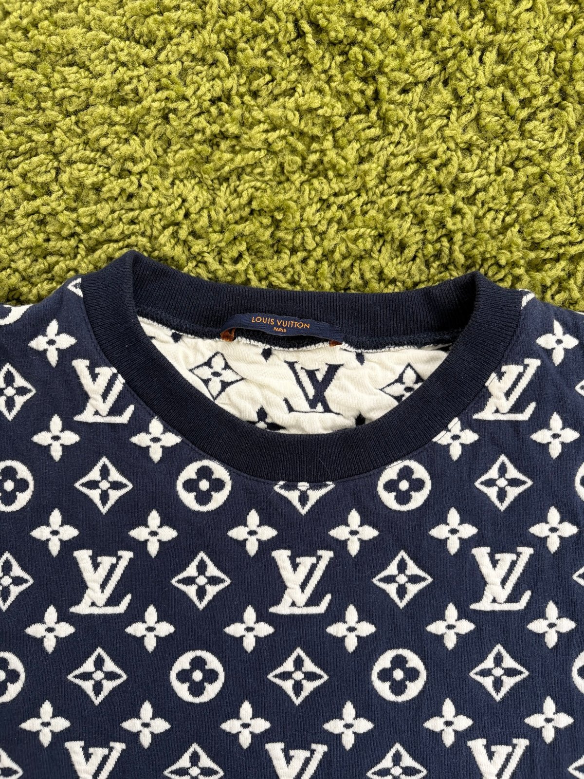 Felpa Girocollo Louis Vuitton Monogram Blu XL - Second Hand Di Fiore