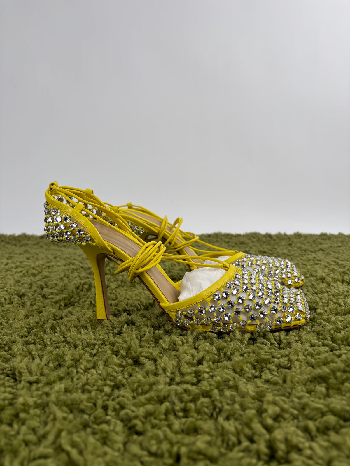 Tacchi Bottega Veneta Sparkle Stretch Gialli 39.5