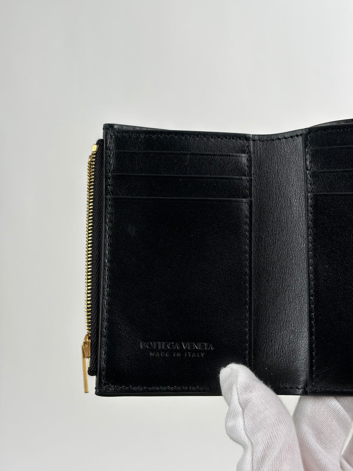 Portafoglio Bottega Veneta Tri-Fold Cassette Small Nero