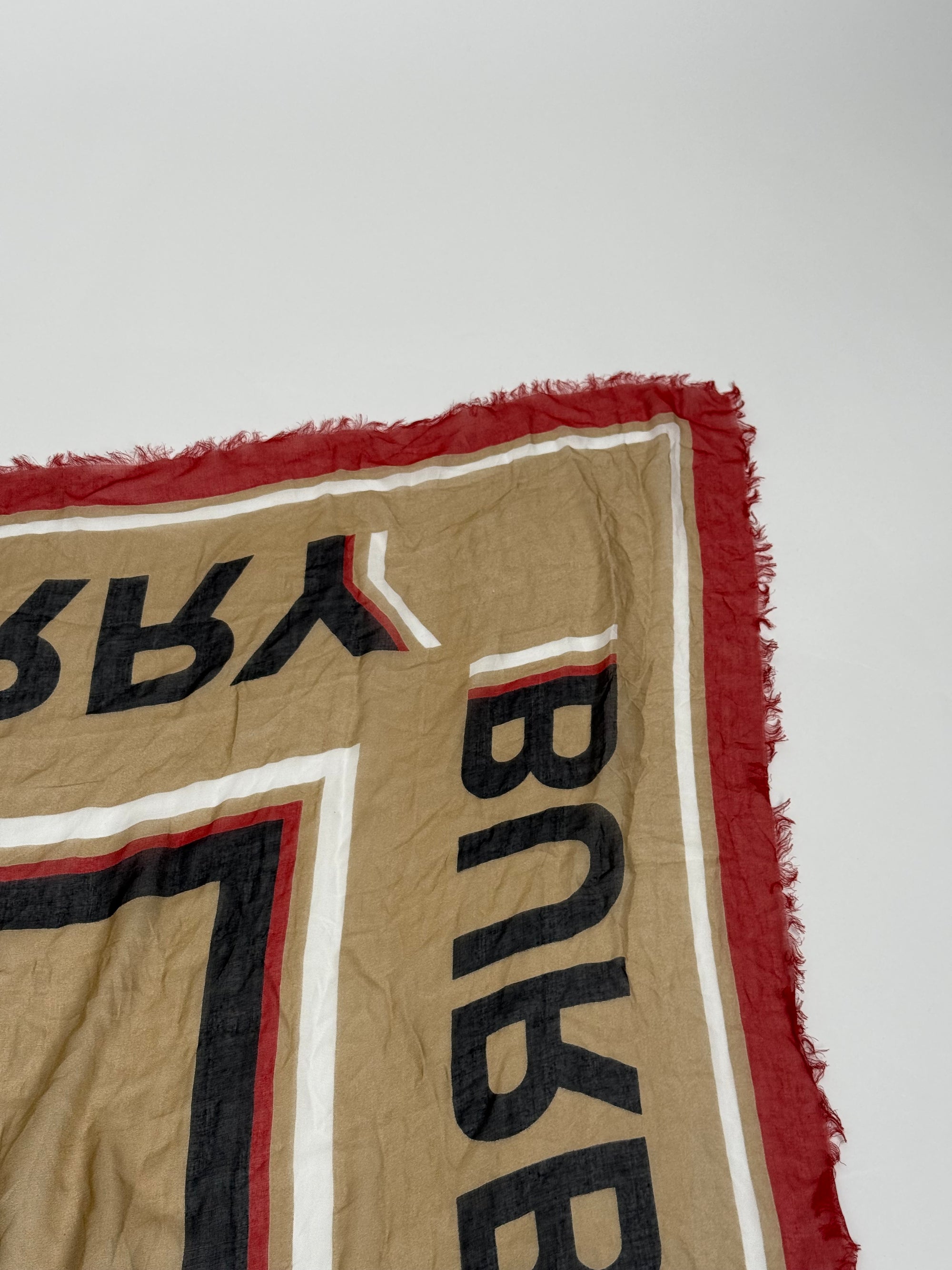 Foulard Burberry marrone rosso nero e bianco