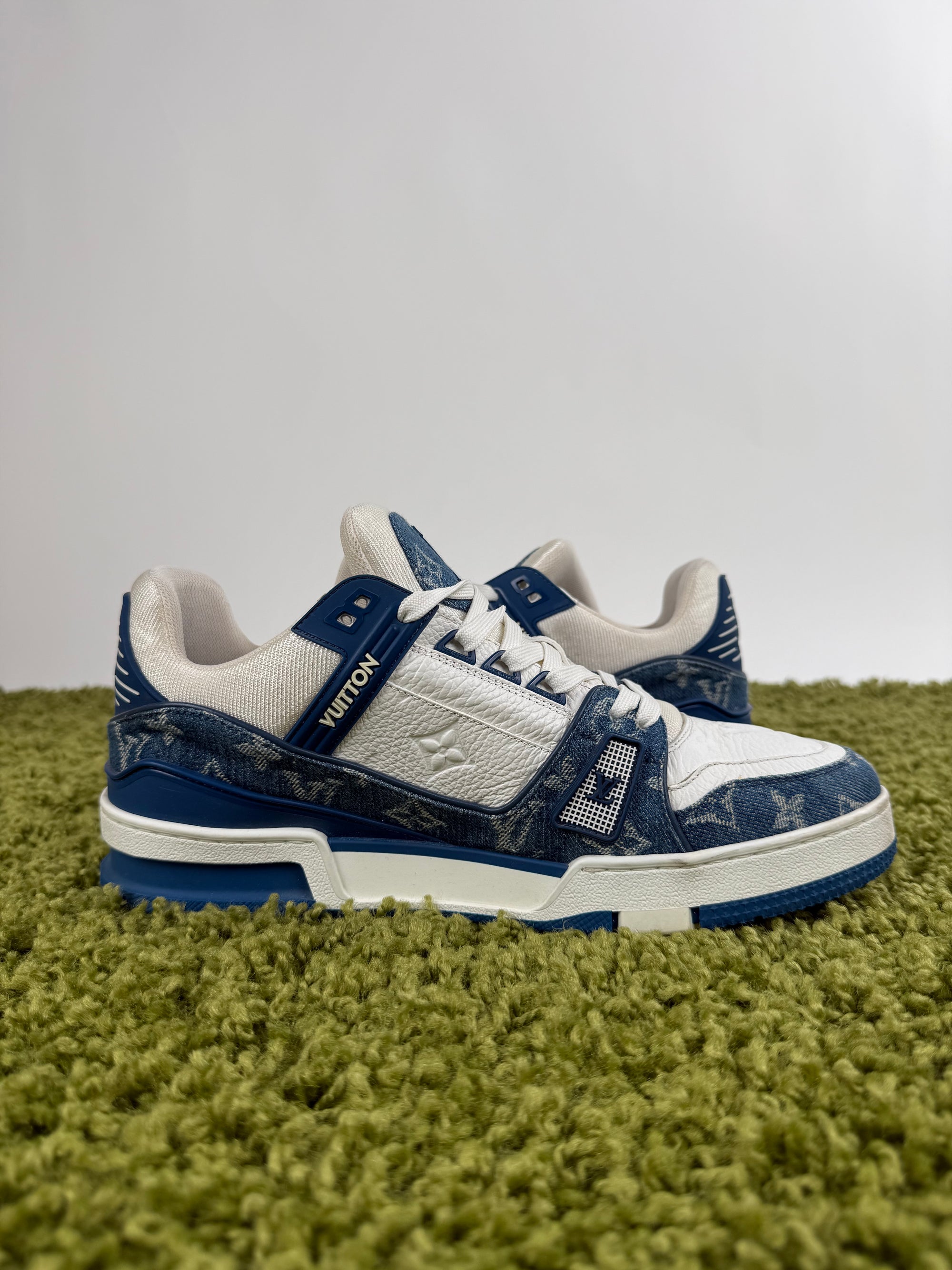 Louis Vuitton Trainer in denim Blu 8
