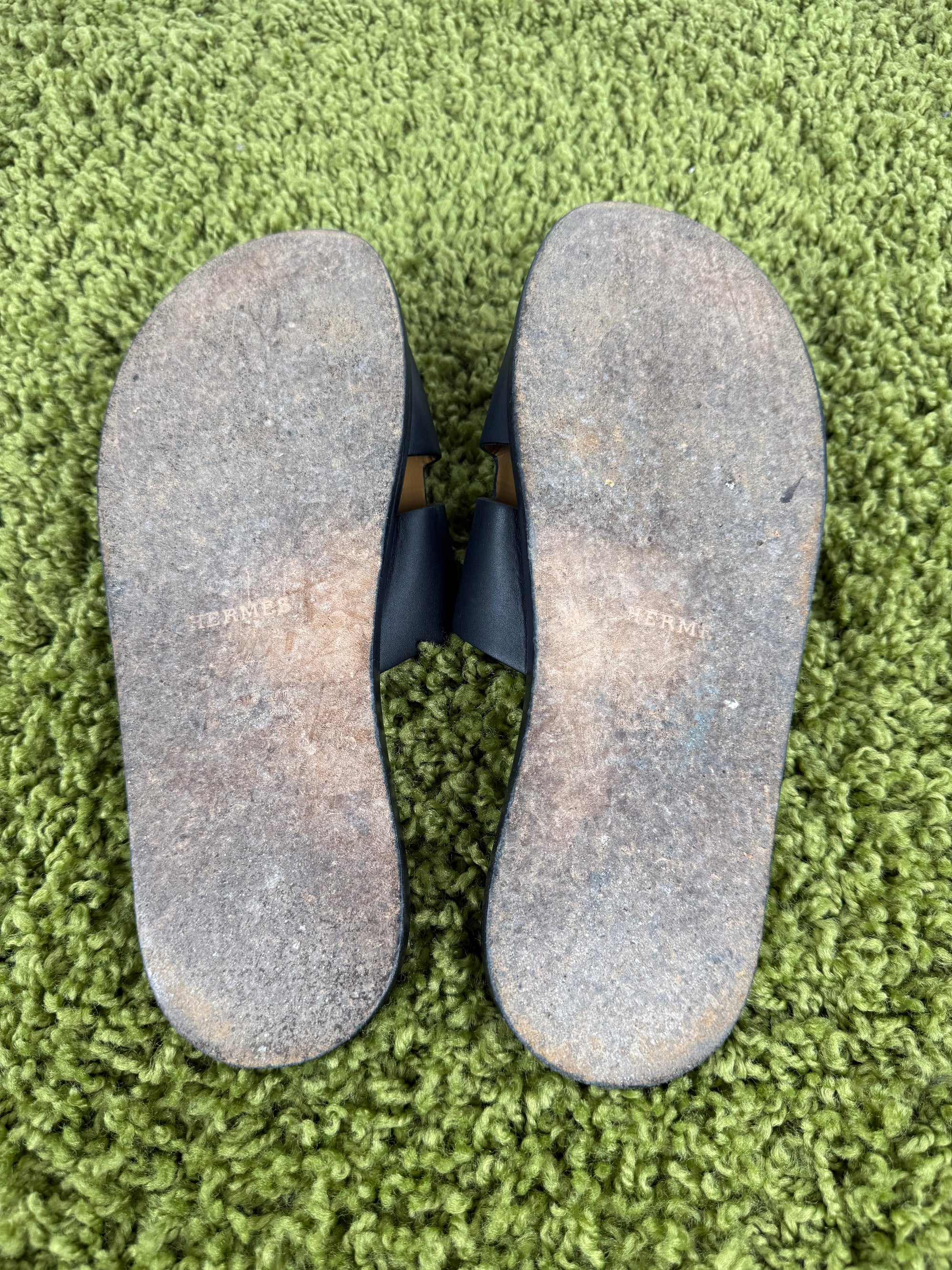 Ciabatta Hermès nera 44