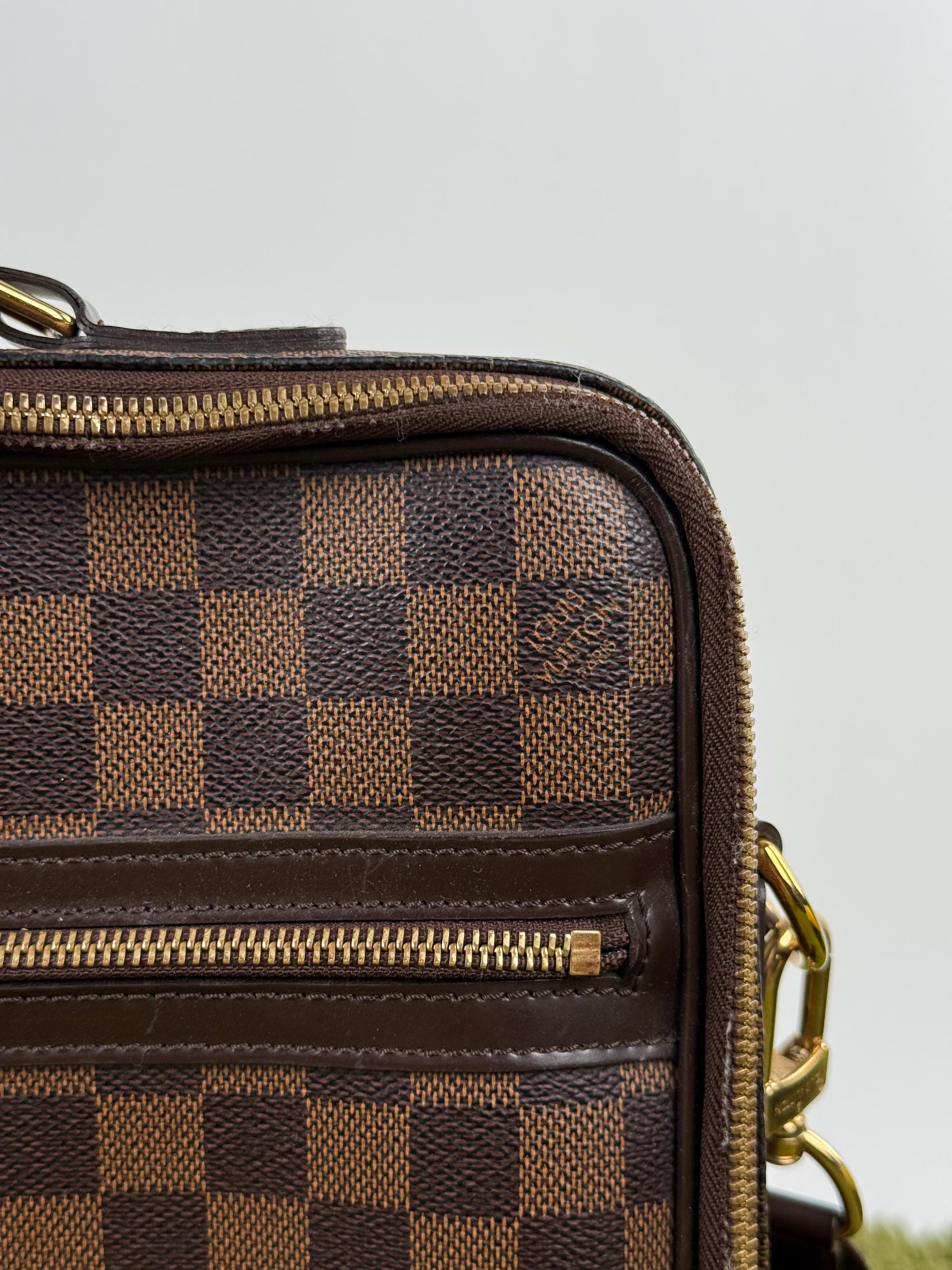 Borsa Sabana In tela Damier Ébène Louis Vuitton Marrone