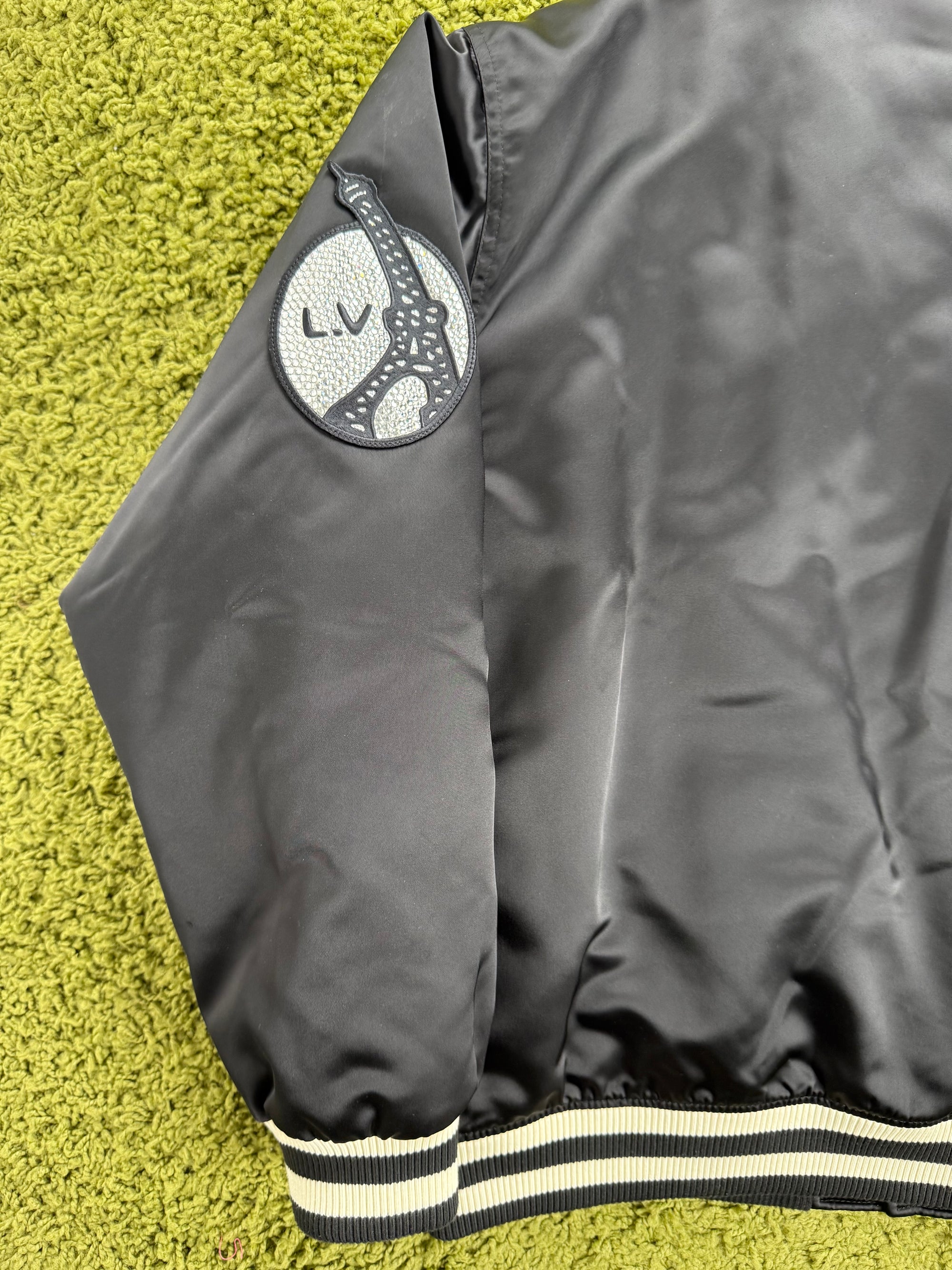 Giacca Louis Vuitton Lv Lovers con dettagli ricamati in cristalli su petto e manica Nero XXXL