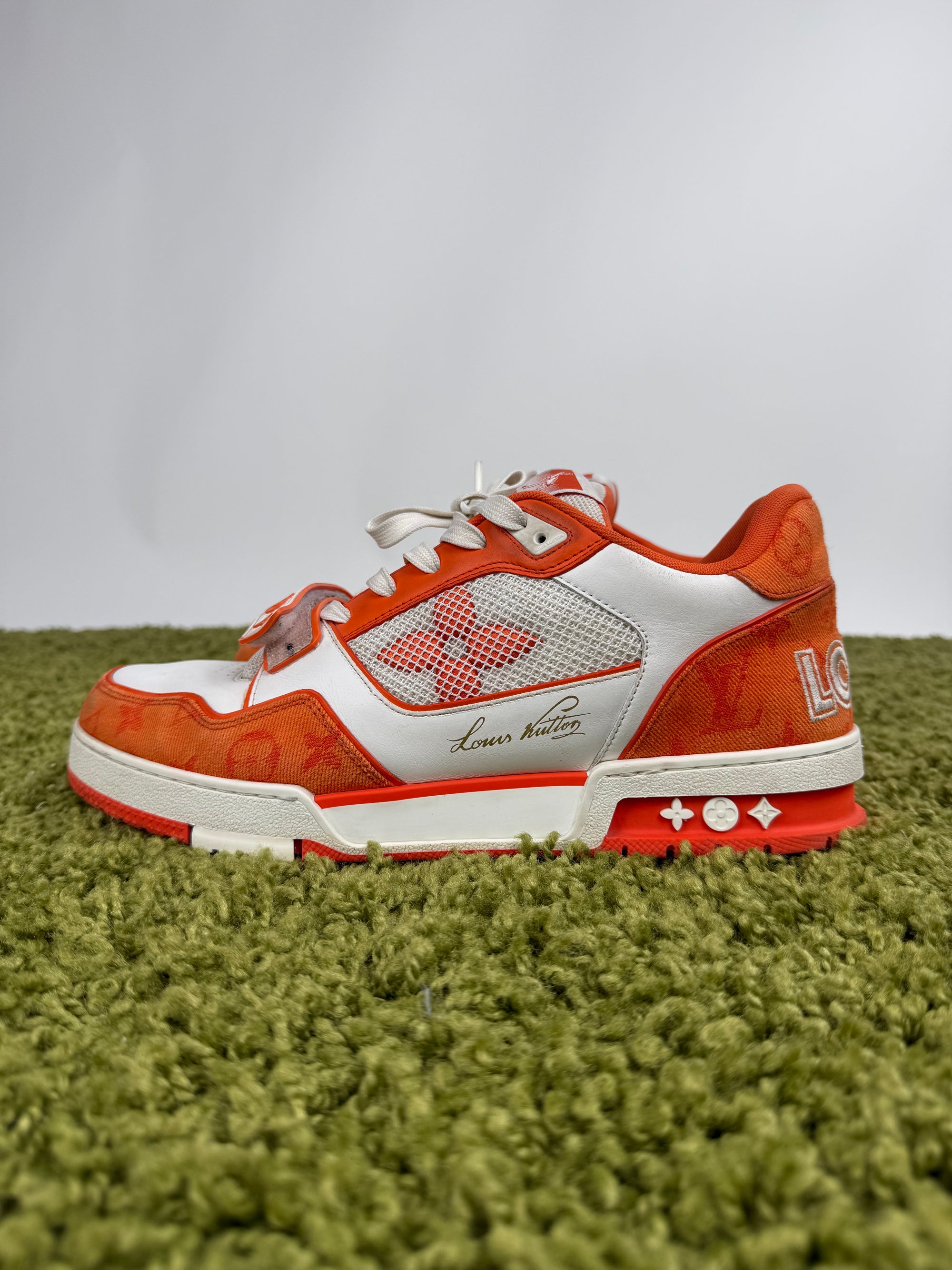 Louis Vuitton Trainer in Denim Arancione 9