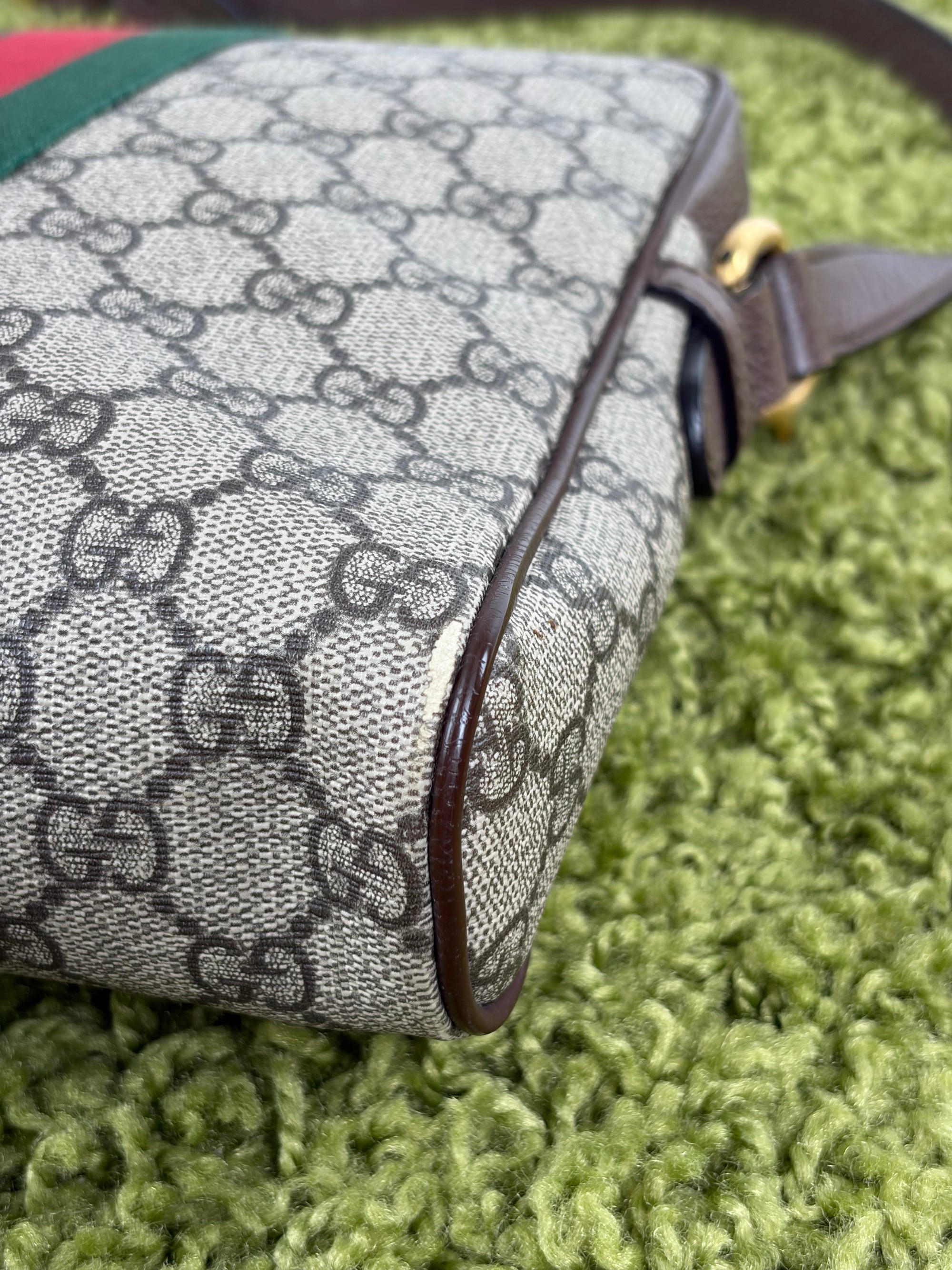 Borsello Gucci beige verde e rosso