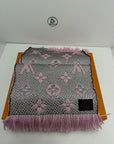 sciarpa logo mania Louis Vuitton rosa argento