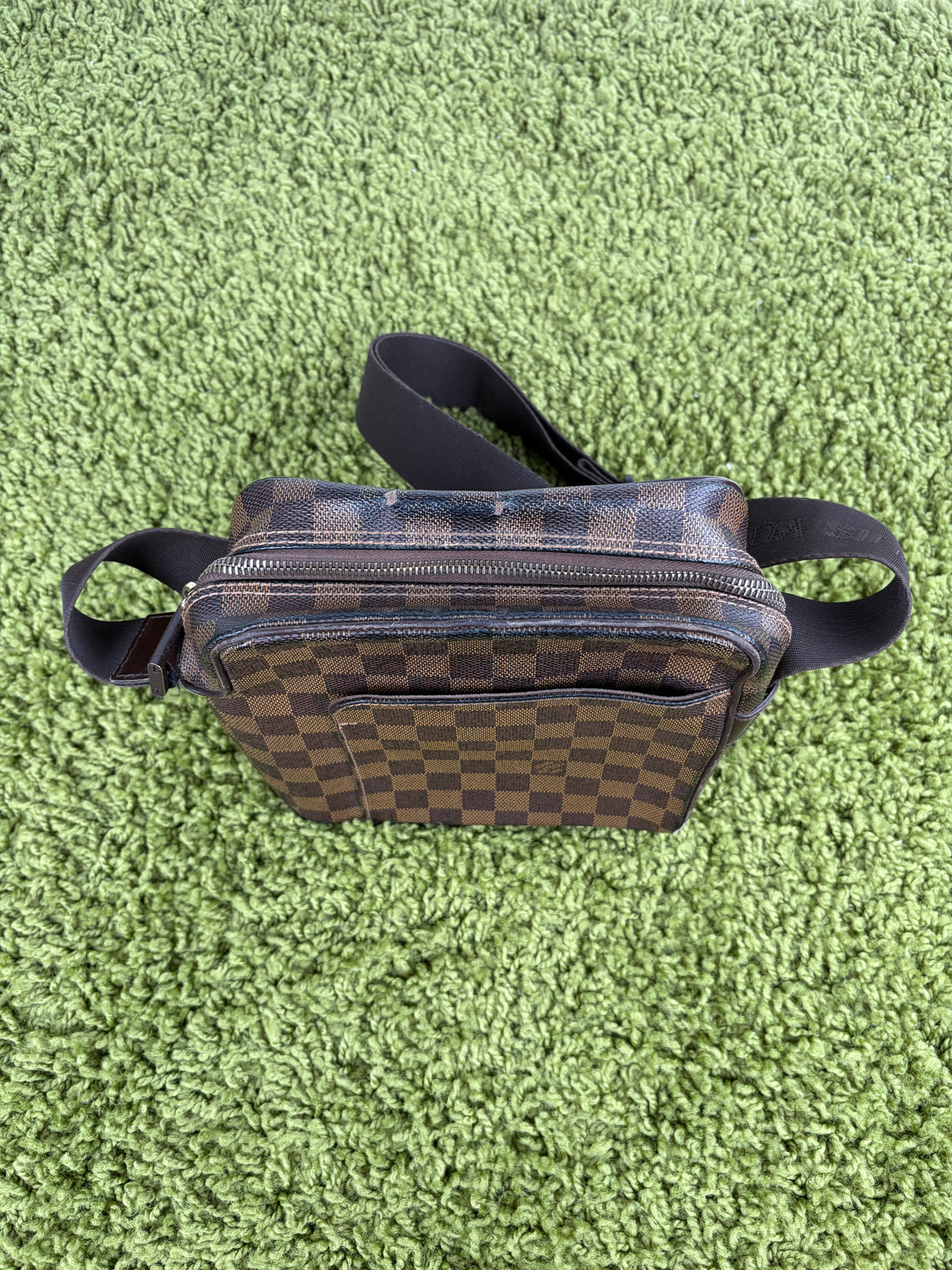 Marsupio Louis Vuitton Olav PM in tela Damier Marrone