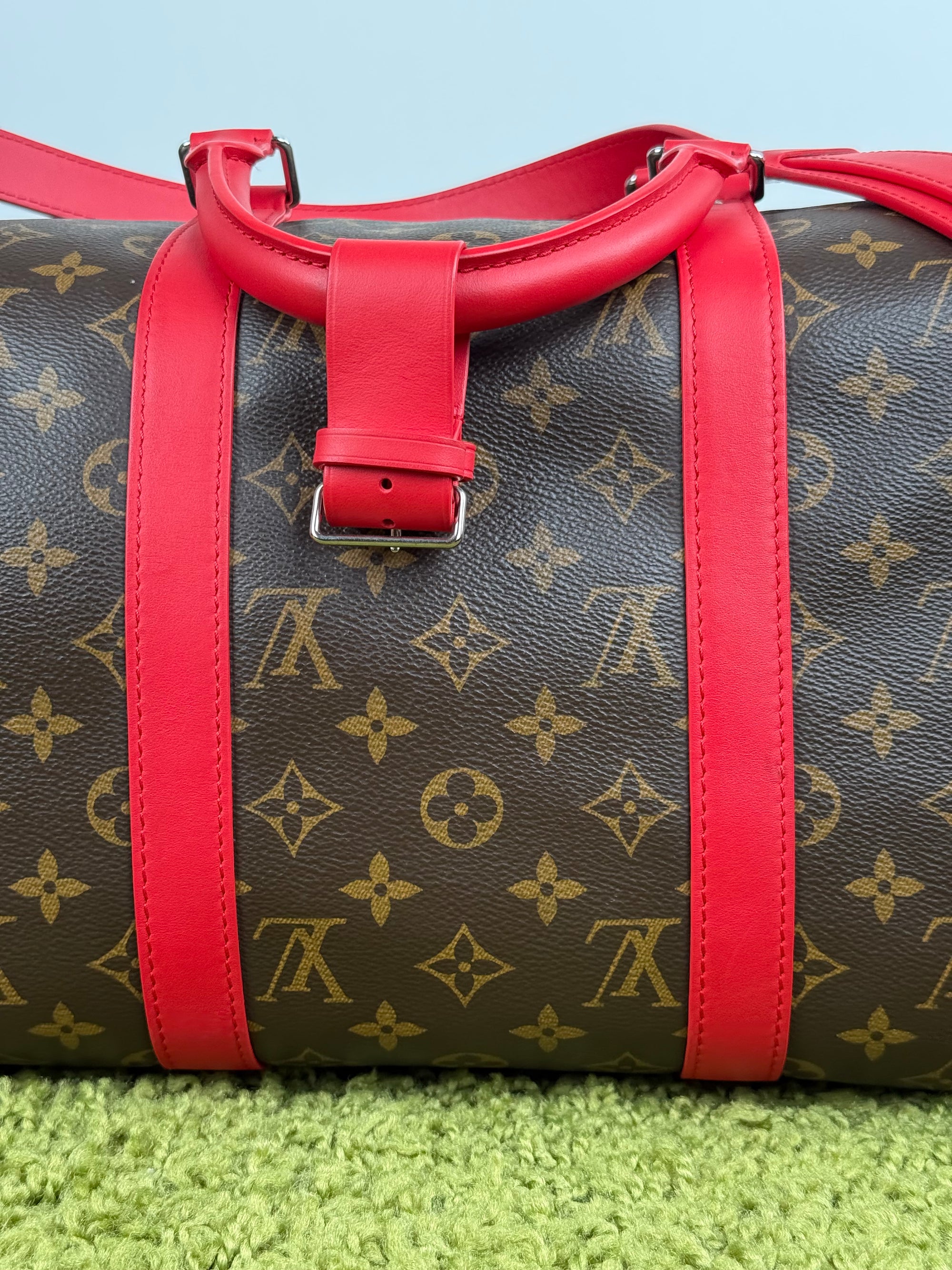 Keepall Bandoulière 45 Louis Vuitton Marrone Rosso