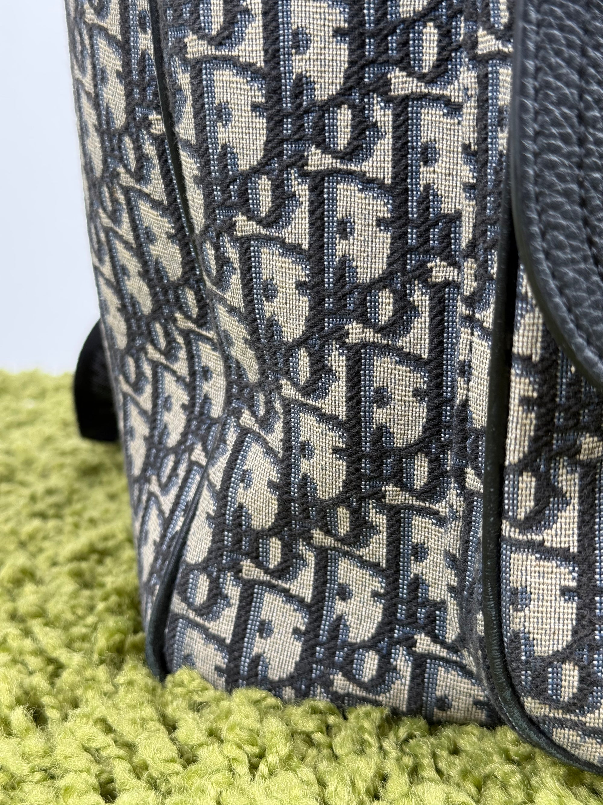 Zaino Dior Saddle In Jacquard e pelle di Vitello Grigio