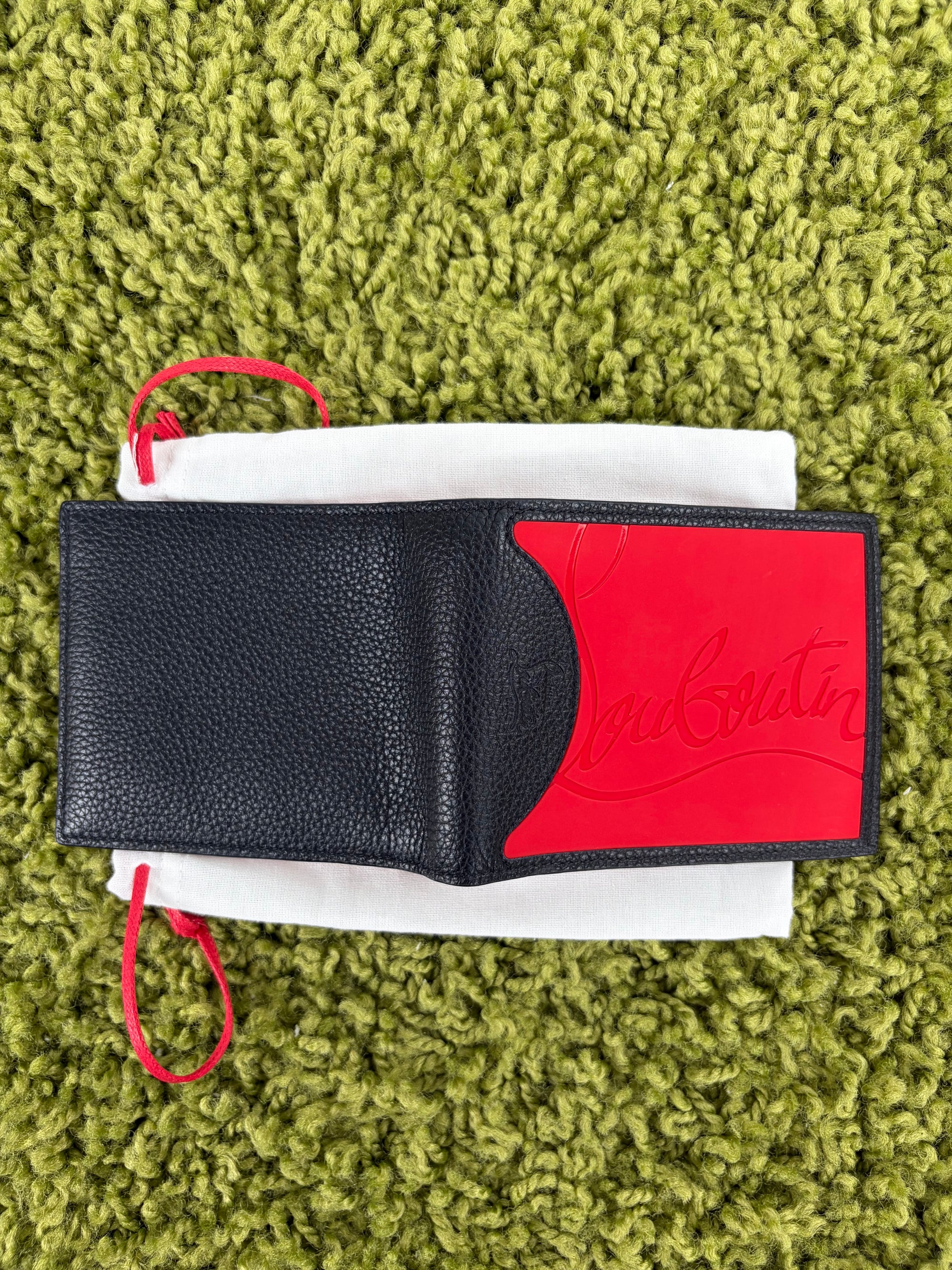 Portafoglio Louboutin nero e rosso