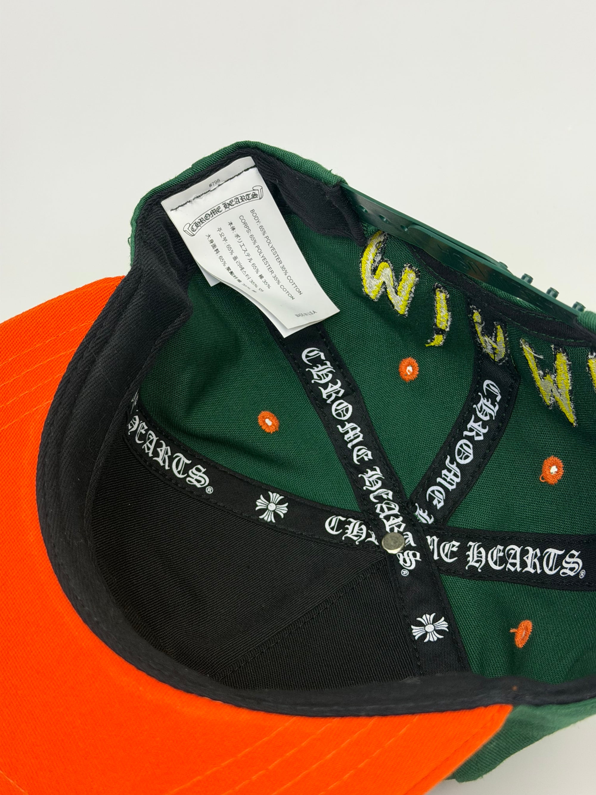 Cappello Chrome Hearts Size 53-60cm verde giallo e arancione