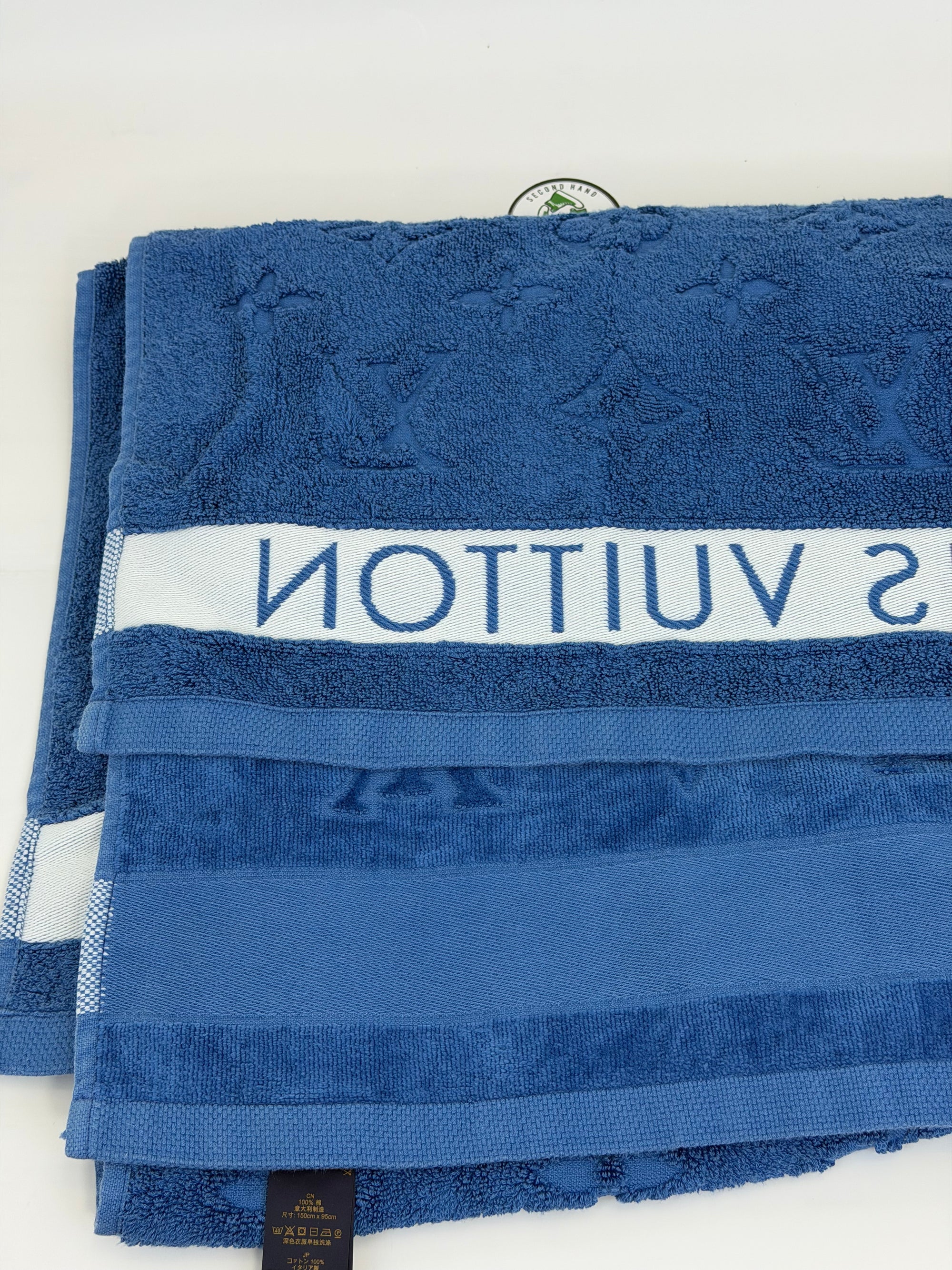 Asciugamano Louis Vuitton blu e bianco