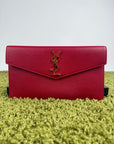 Pochette Yves Saint Laurent Grain de Poudre Uptown Rosso