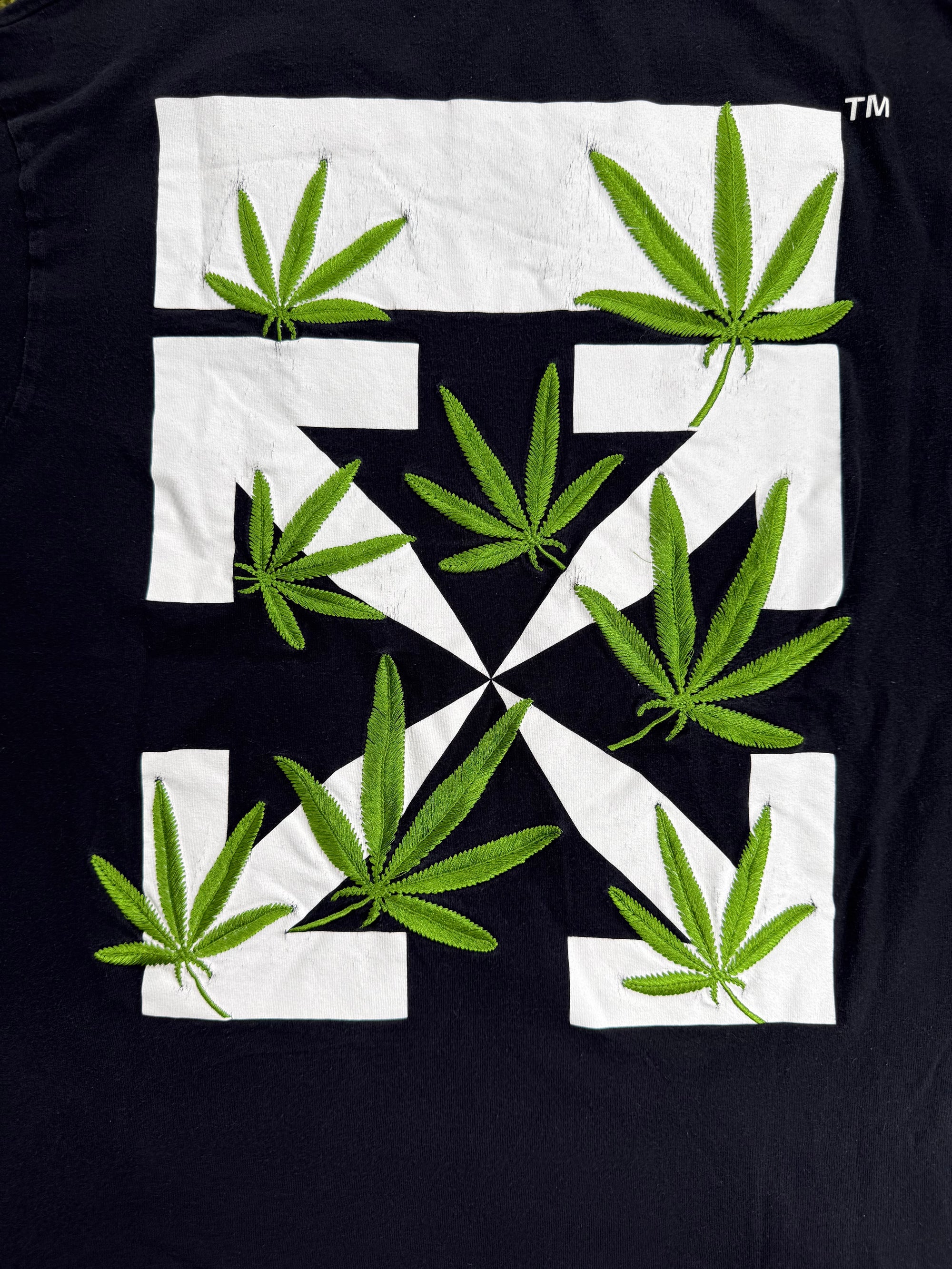 T-Shirt Weed Arrows Off White Nera M