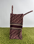 Borsa Tote Book in Tela Christian Dior Bordeaux