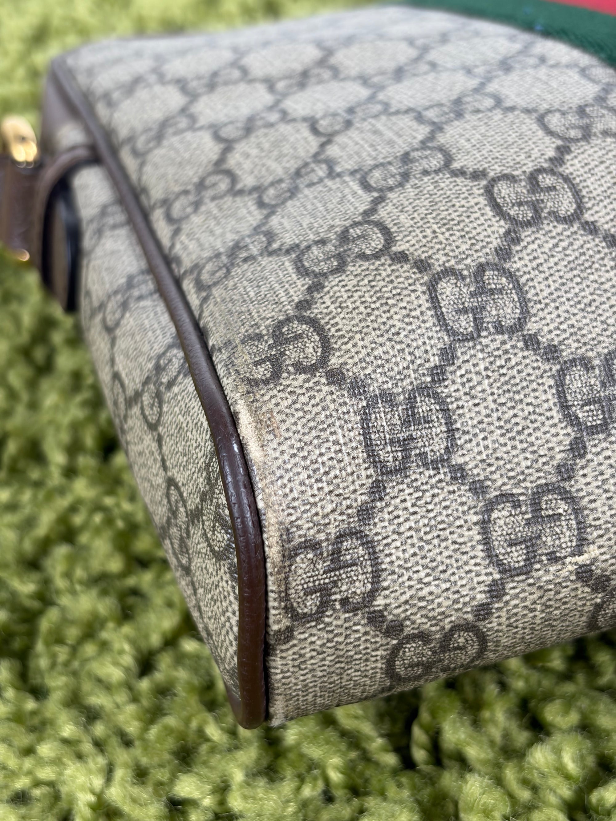 Borsello Gucci beige verde e rosso