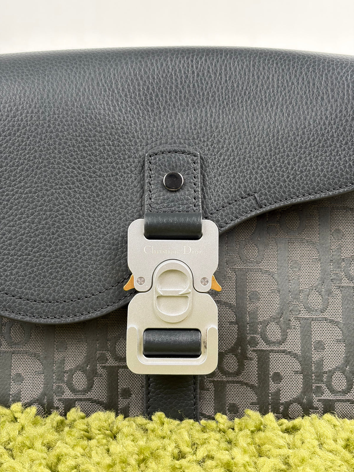 Borsa Christian Dior Saddle con pattina Grigia