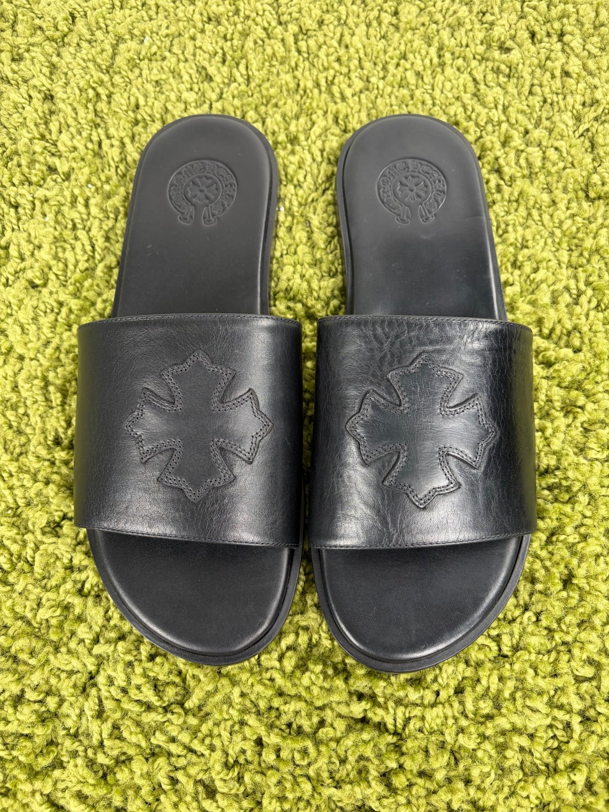 Sandali Slide Chrome Hearts in pelle Nero 45 - Second Hand Di Fiore