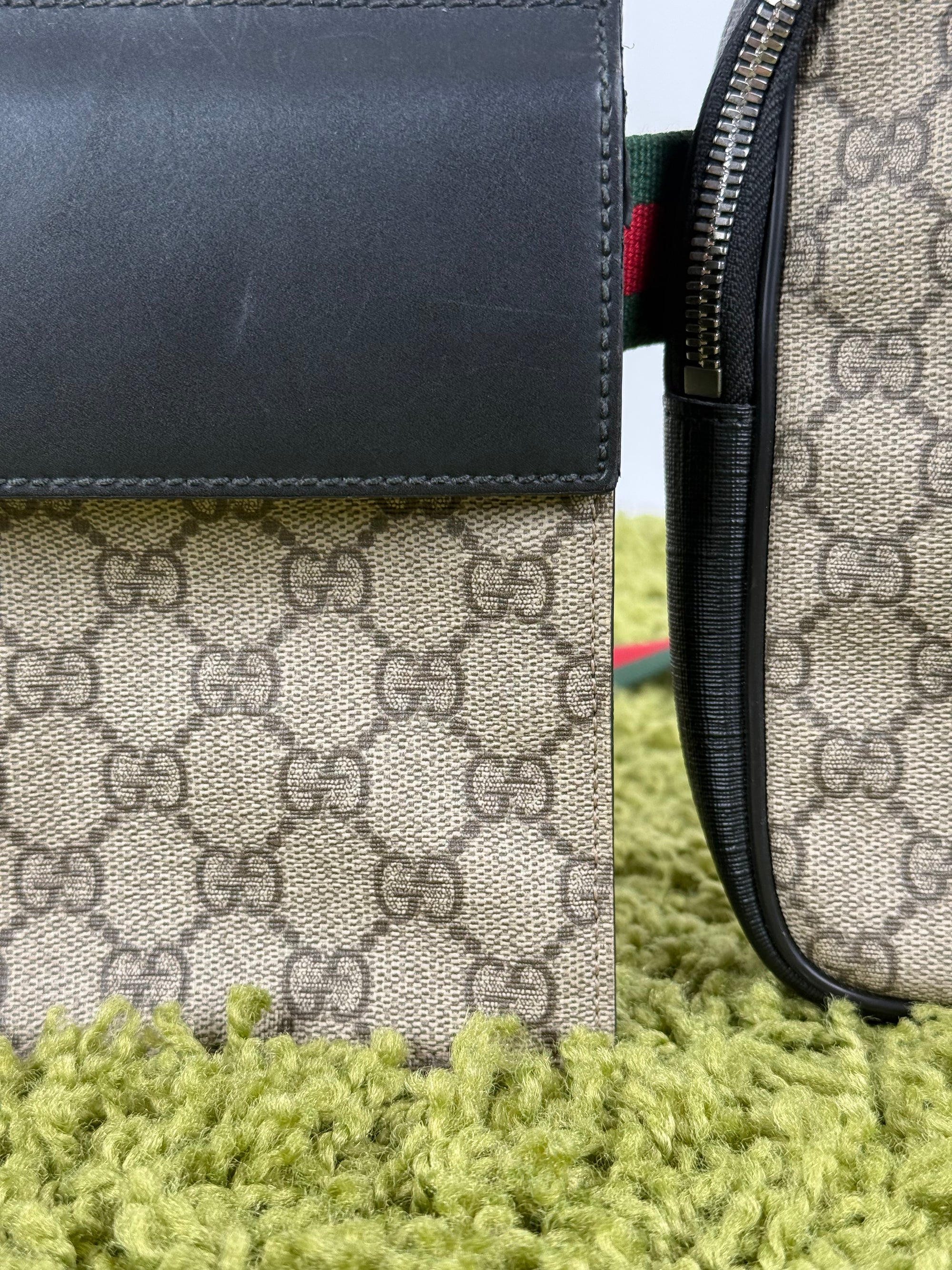 Gucci Double Belt Bag Beige