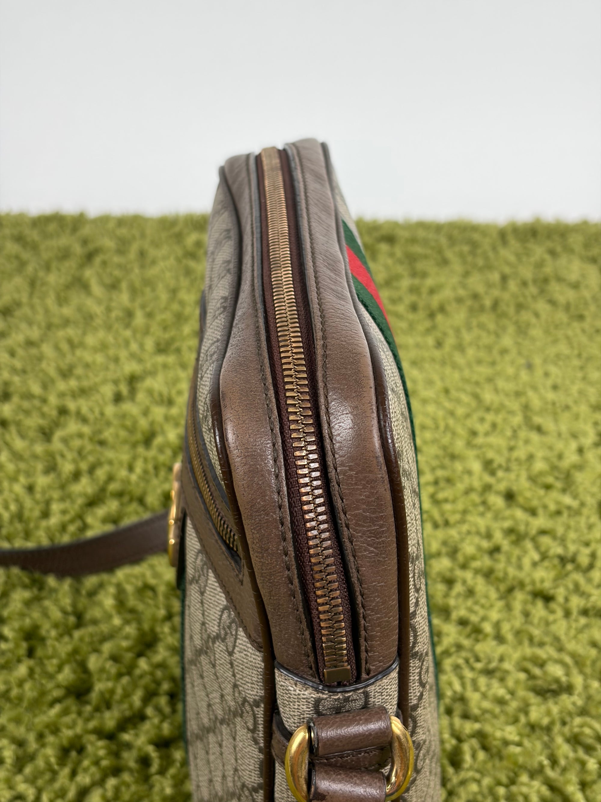 Borsello Gucci beige verde e rosso
