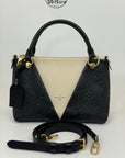 Borsa Louis Vuitton V tote BB nera panna e oro