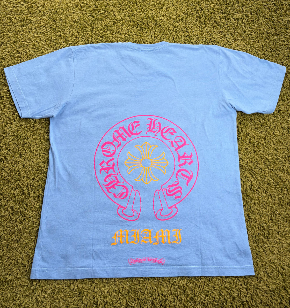 T-Shirt Chrome Miami Exclusive Horseshoe Hearts Azzurro L
