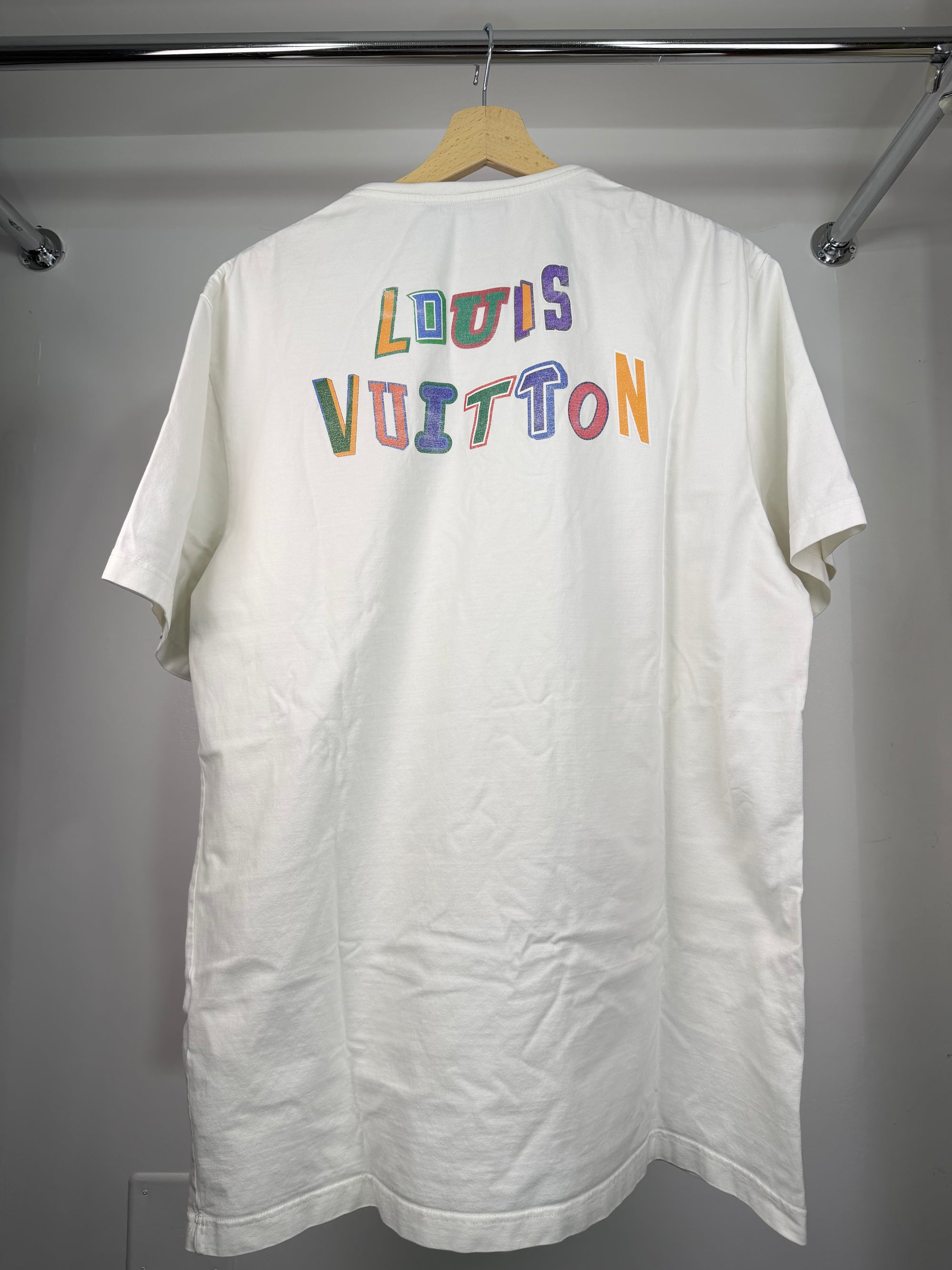 T shirt Louis Vuitton X NBA Size XXL bianca e multicolore
