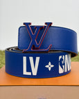 Cintura Louis Vuitton X NBA Blu Marrone 95/38 110cm
