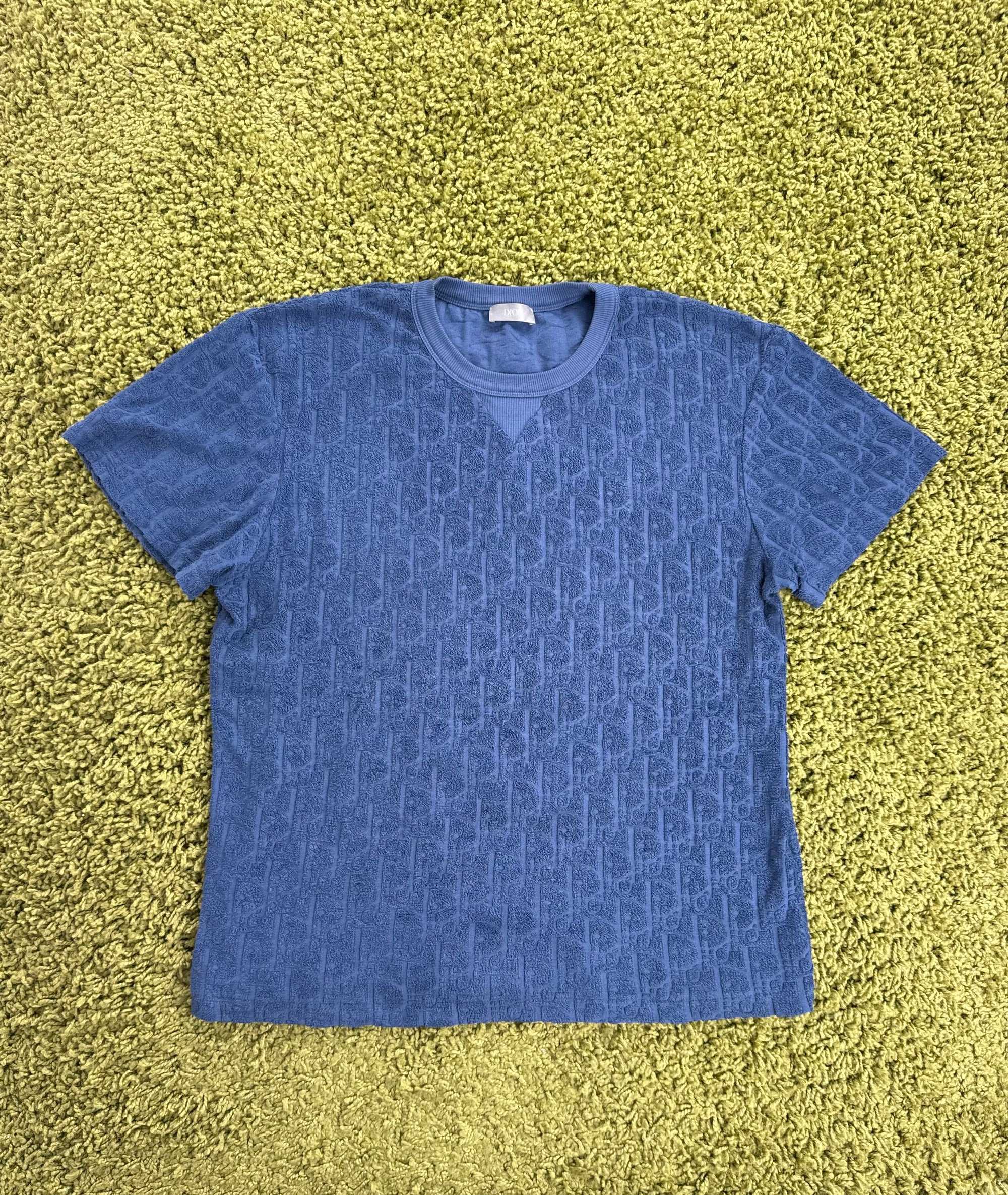T-Shirt Oblique In Jacquard Christian Dior Blu XXXL