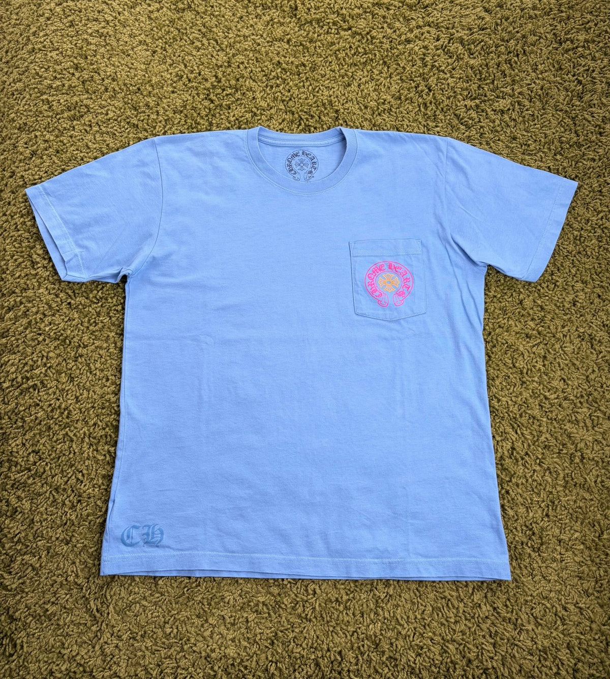 T-Shirt Chrome Miami Exclusive Horseshoe Hearts Azzurro L - Second Hand Di Fiore