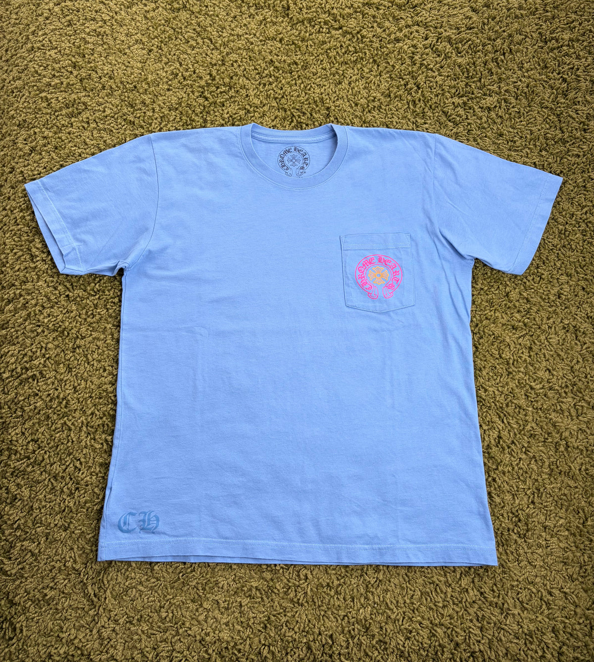 T-Shirt Chrome Miami Exclusive Horseshoe Hearts Azzurro L