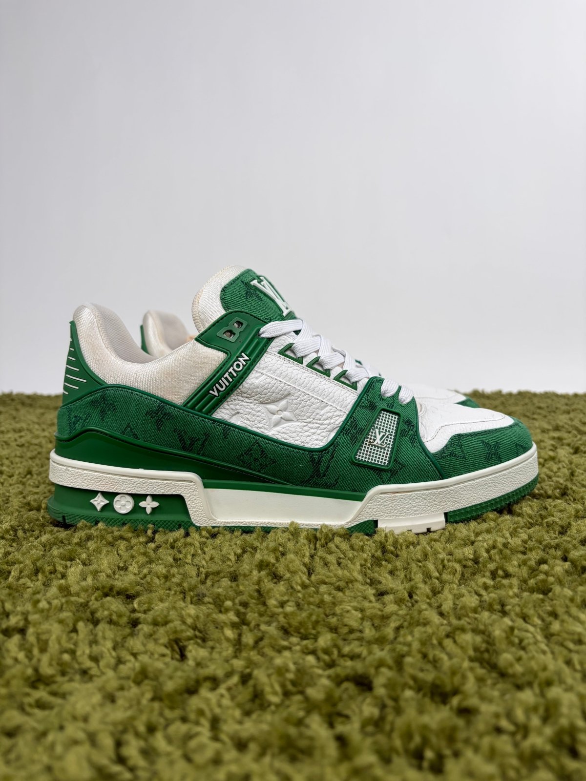 Louis Vuitton Trainer In Denim Verde 8 - Second Hand Di Fiore