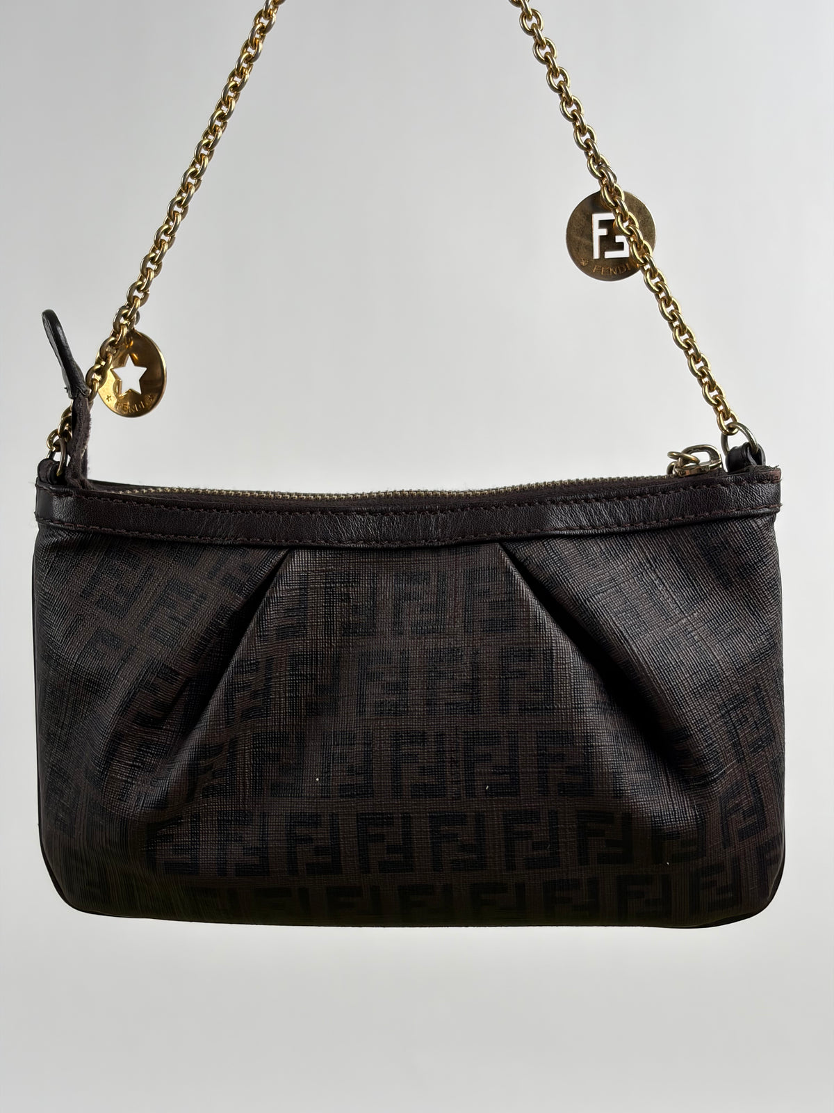 Borsa Fendi Baguette in tela Marrone