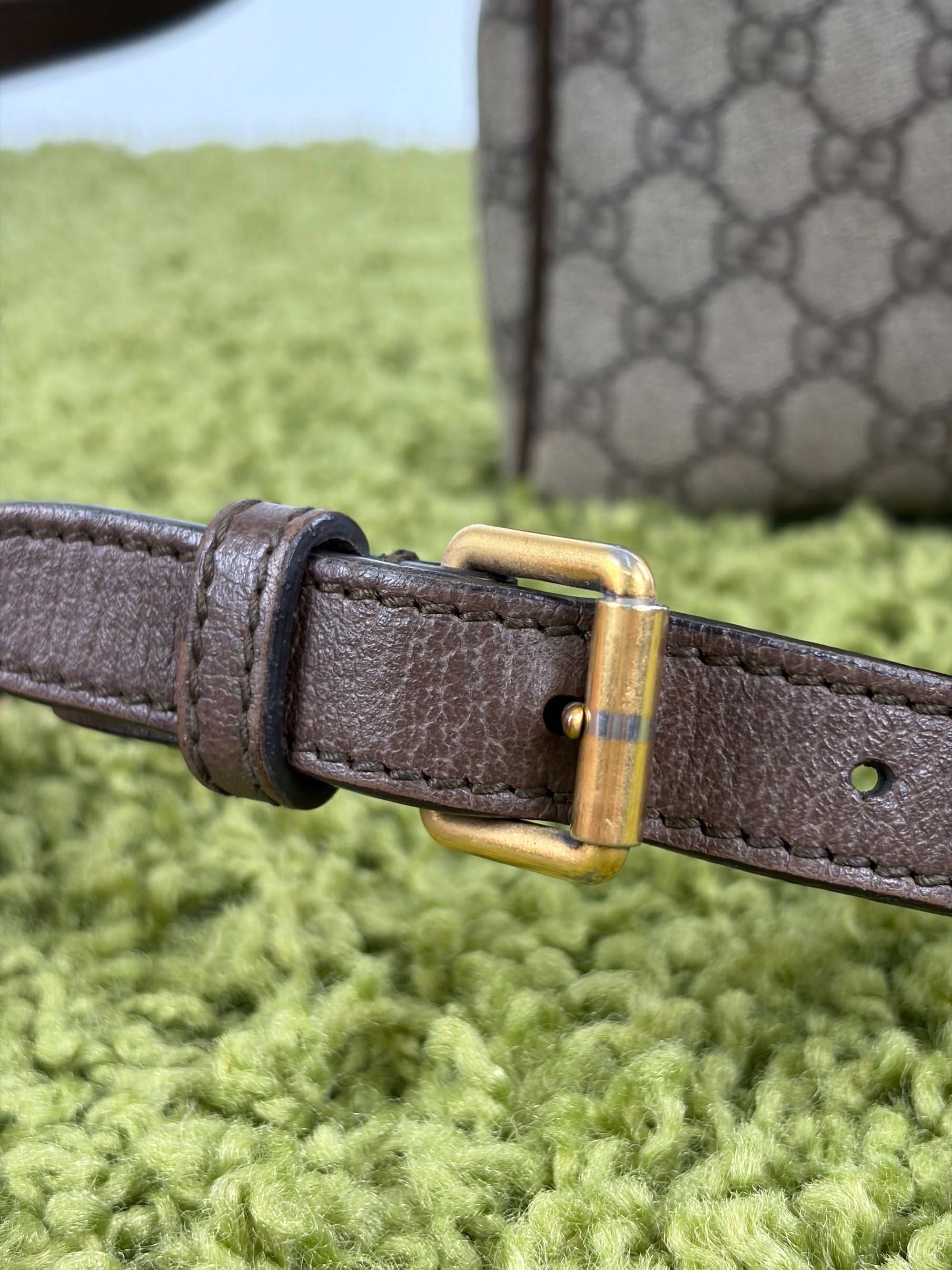 Borsello Gucci beige verde e rosso