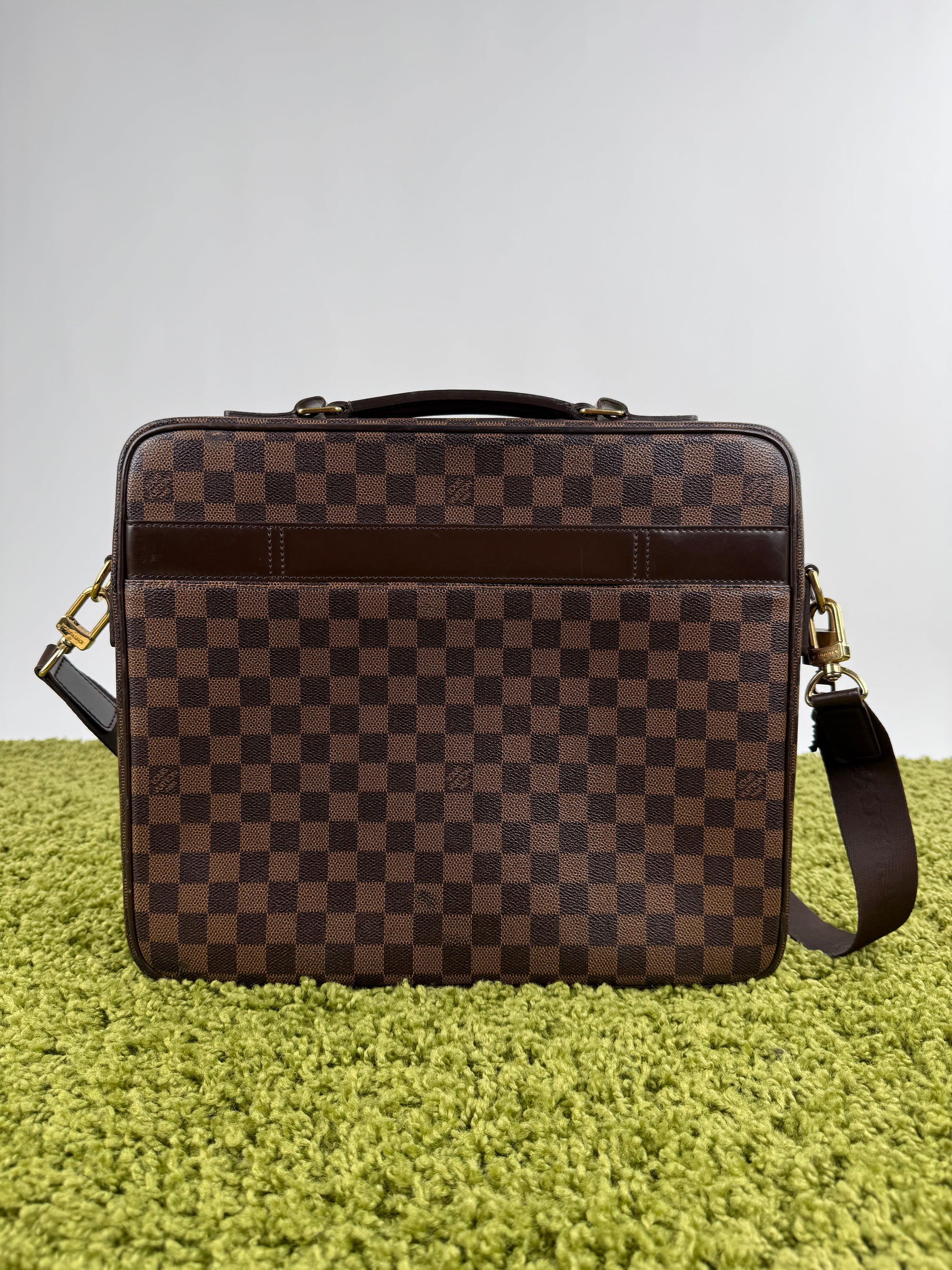 Borsa Sabana In tela Damier Ébène Louis Vuitton Marrone