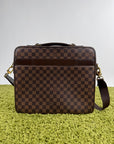 Borsa Sabana In tela Damier Ébène Louis Vuitton Marrone