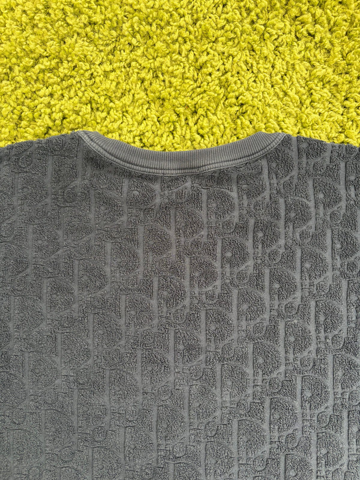 T-Shirt Christian Dior Blu Navy in jacquard oblique S