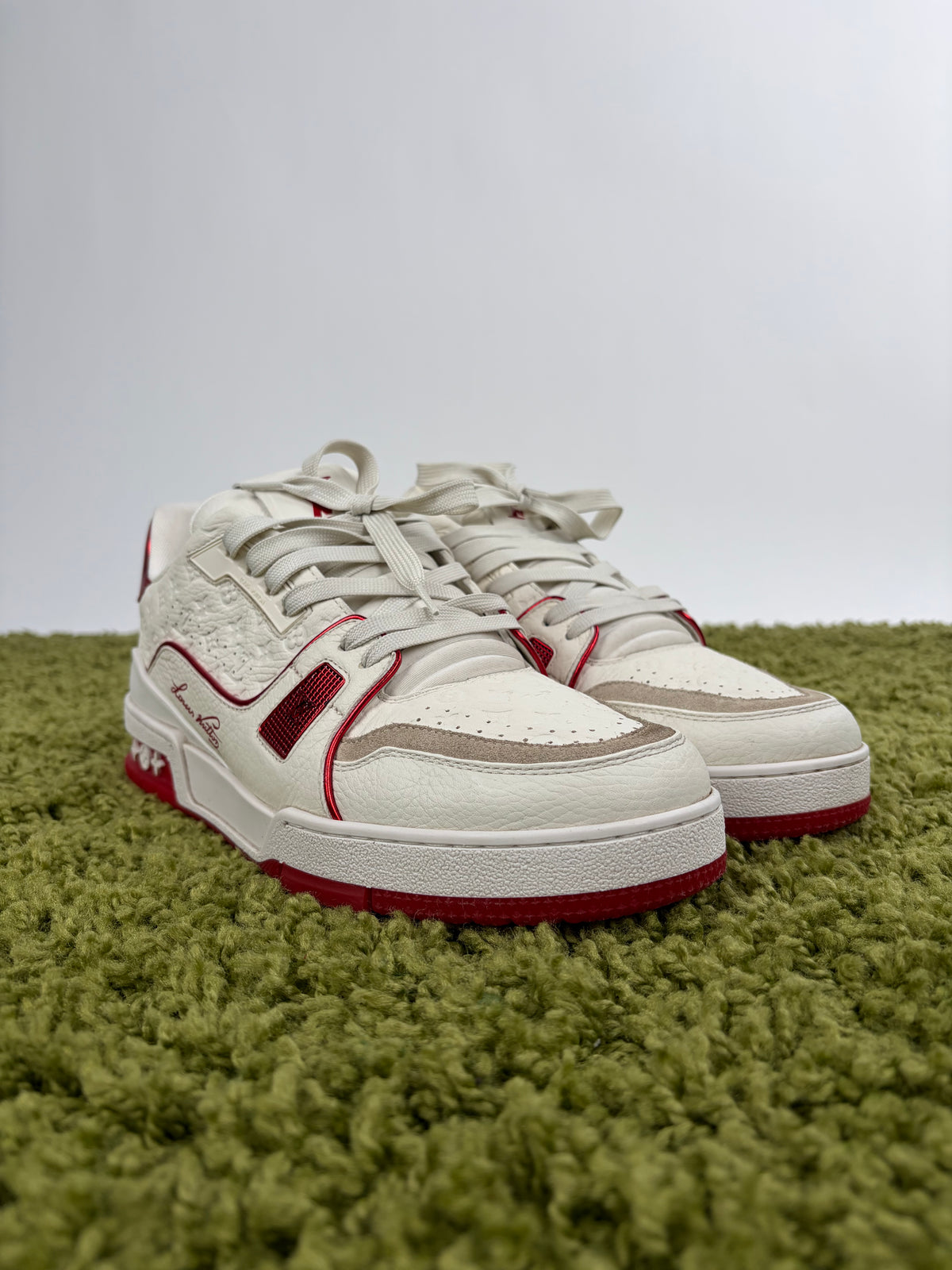 Louis Vuitton Trainer Bianco Rosso 8