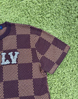 T-Shirt Louis Vuitton con motivi damier Marrone M