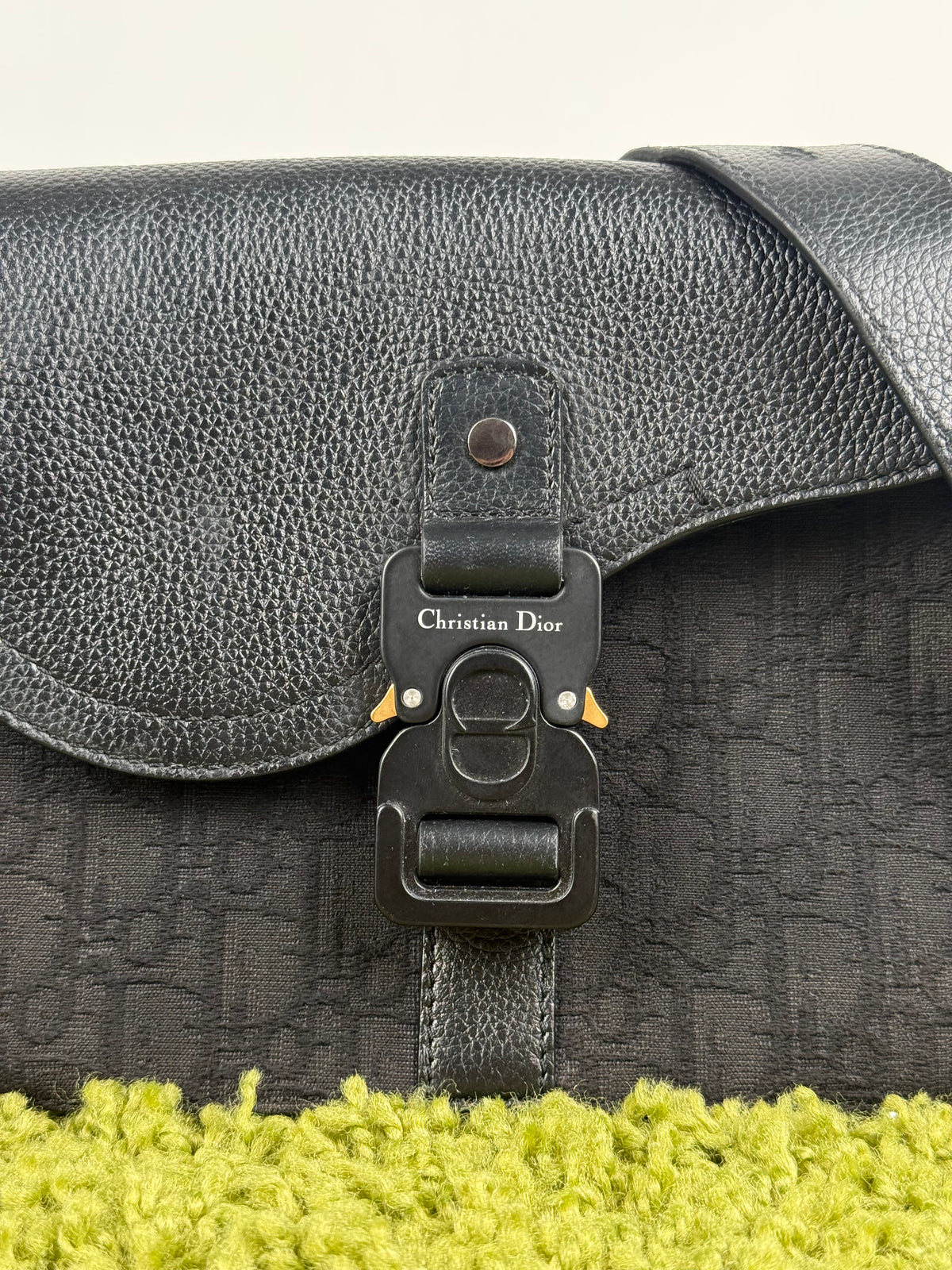 Borsa a tracolla saddle in jacquard Christian Dior Nero