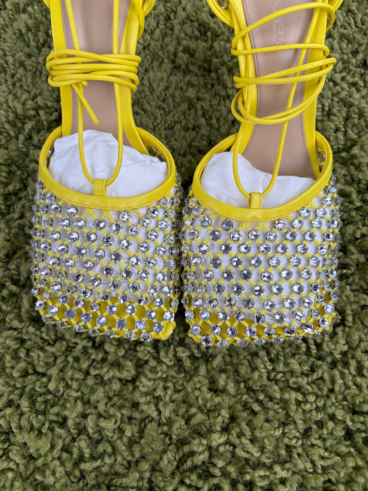 Tacchi Bottega Veneta Sparkle Stretch Gialli 39.5