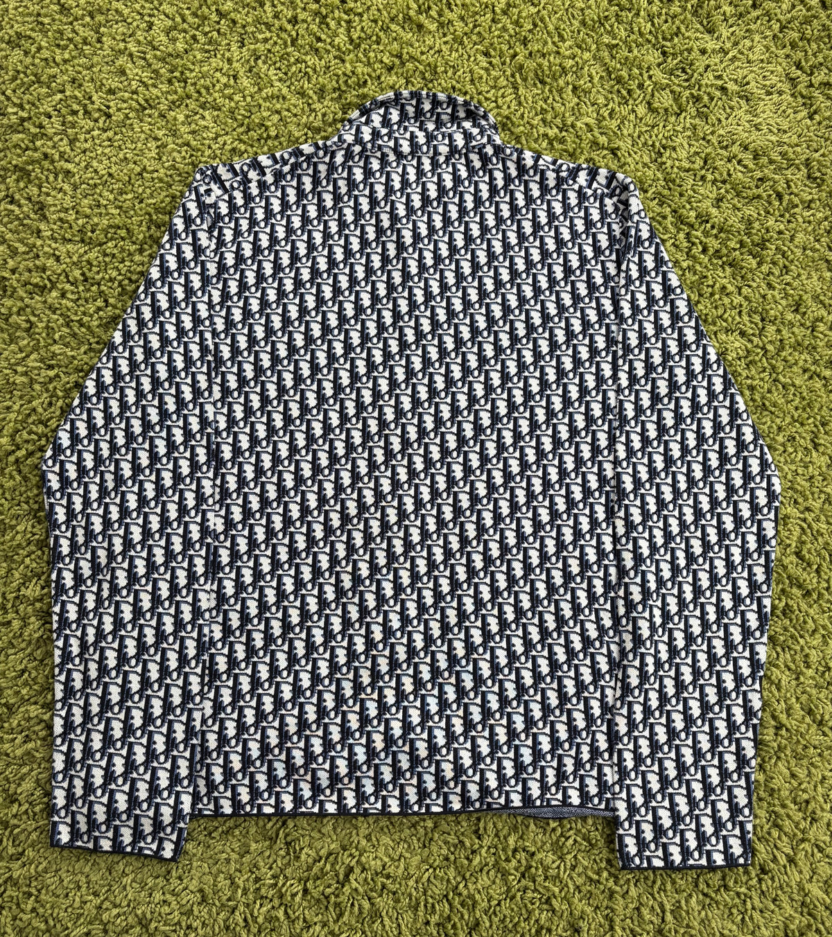 Polo Christian Dior in Jacquard Bianco Blu Navy  S