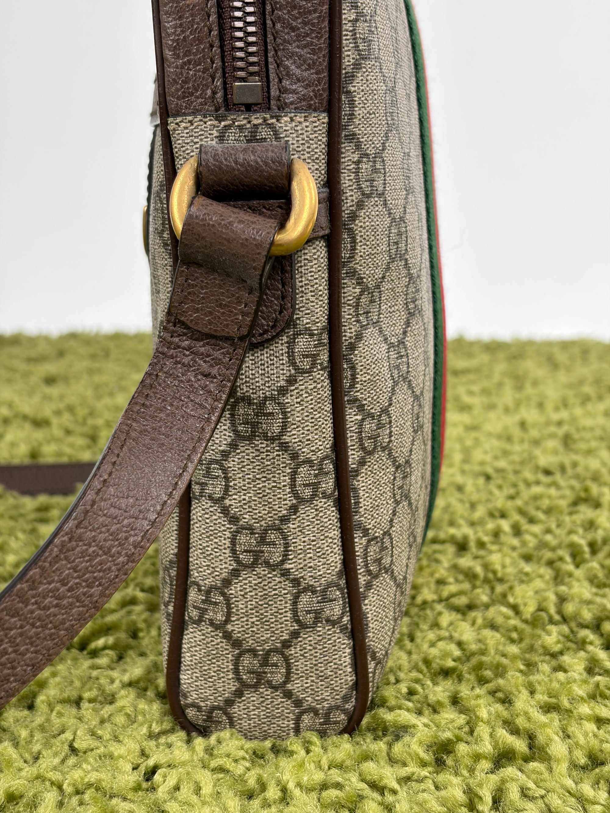 Borsello Gucci beige verde e rosso