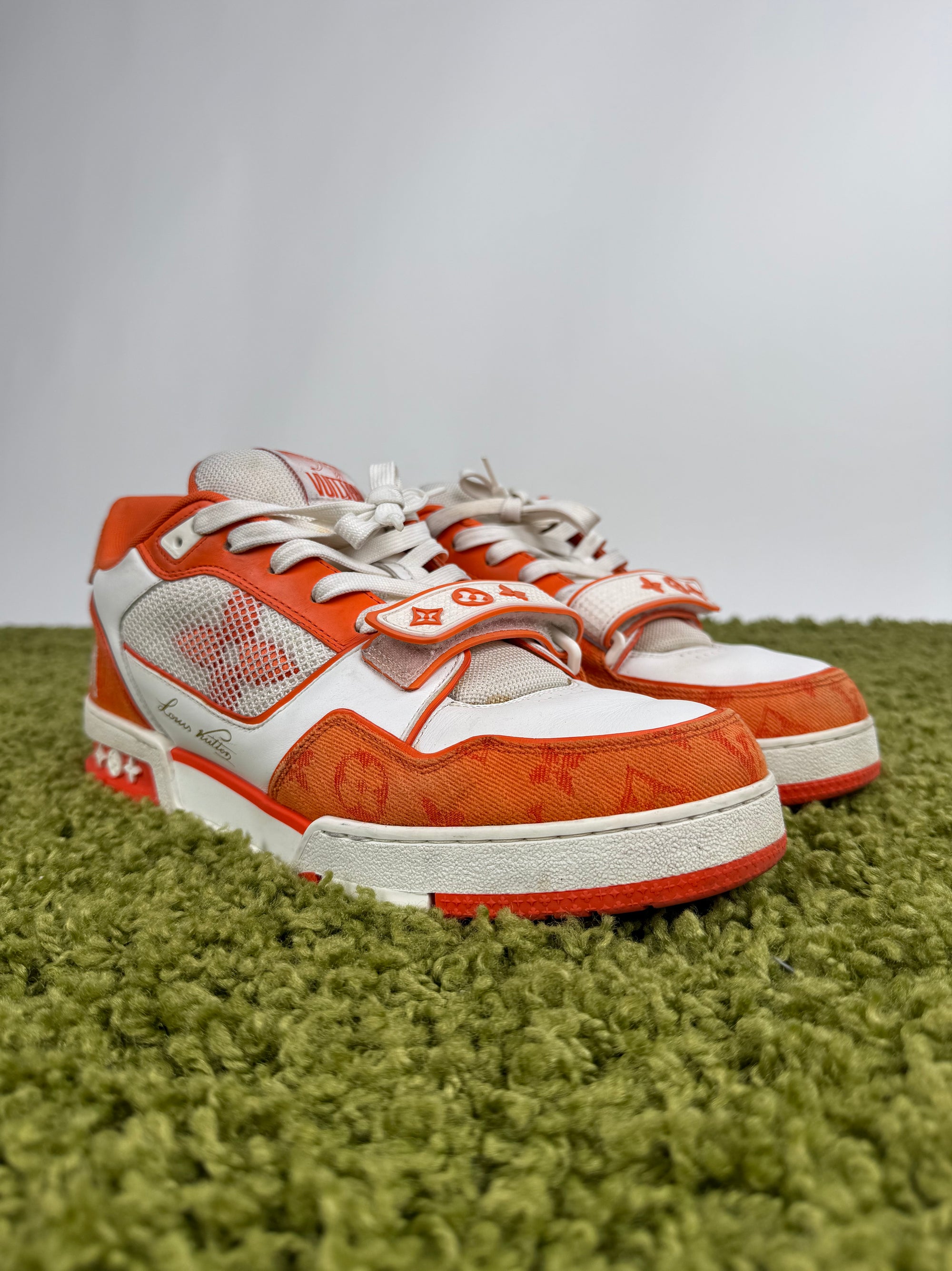 Louis Vuitton Trainer in Denim Arancione 9