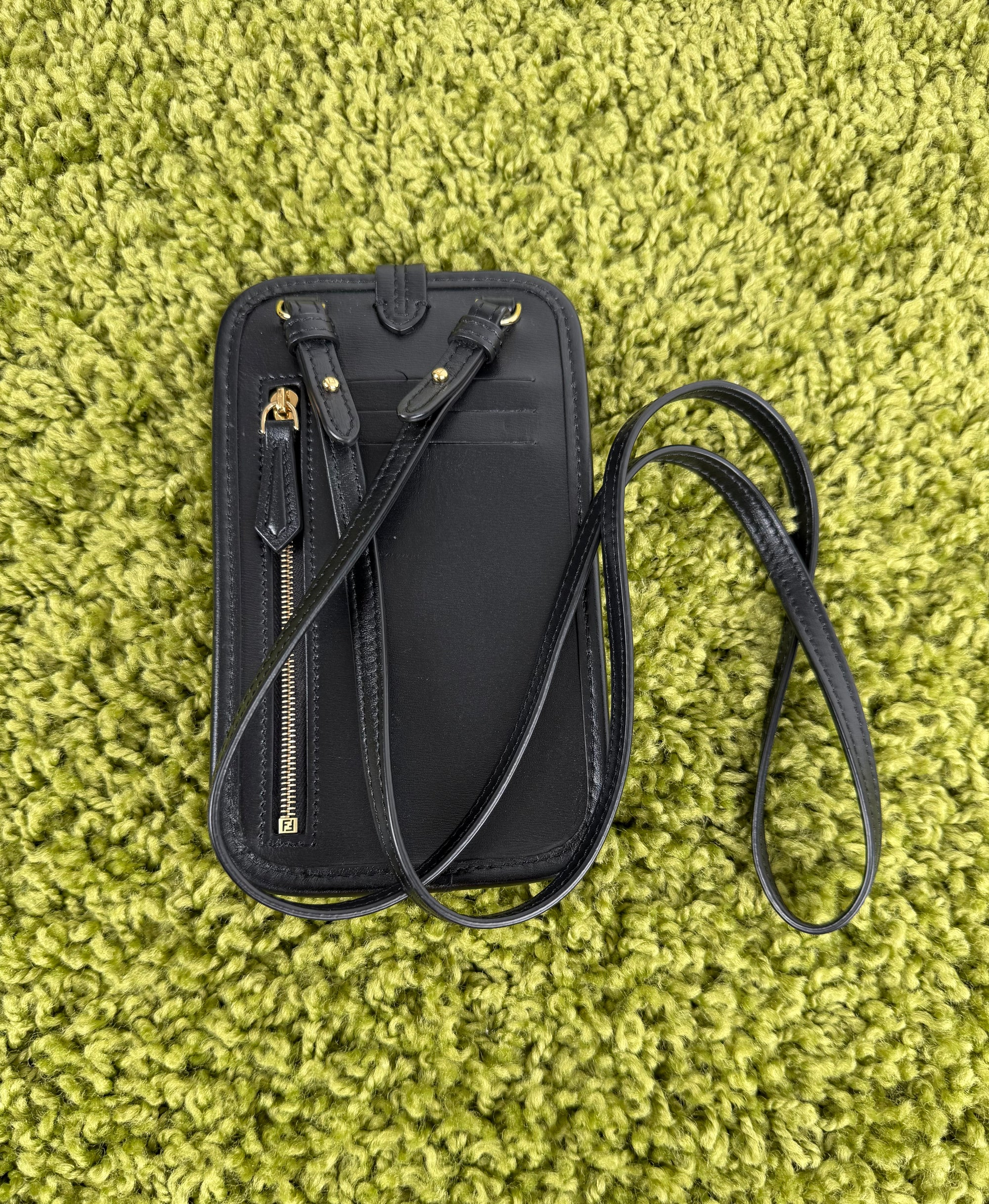 Porta cellulare Fendi Con Portatessere e Portamonete incorporato Nero