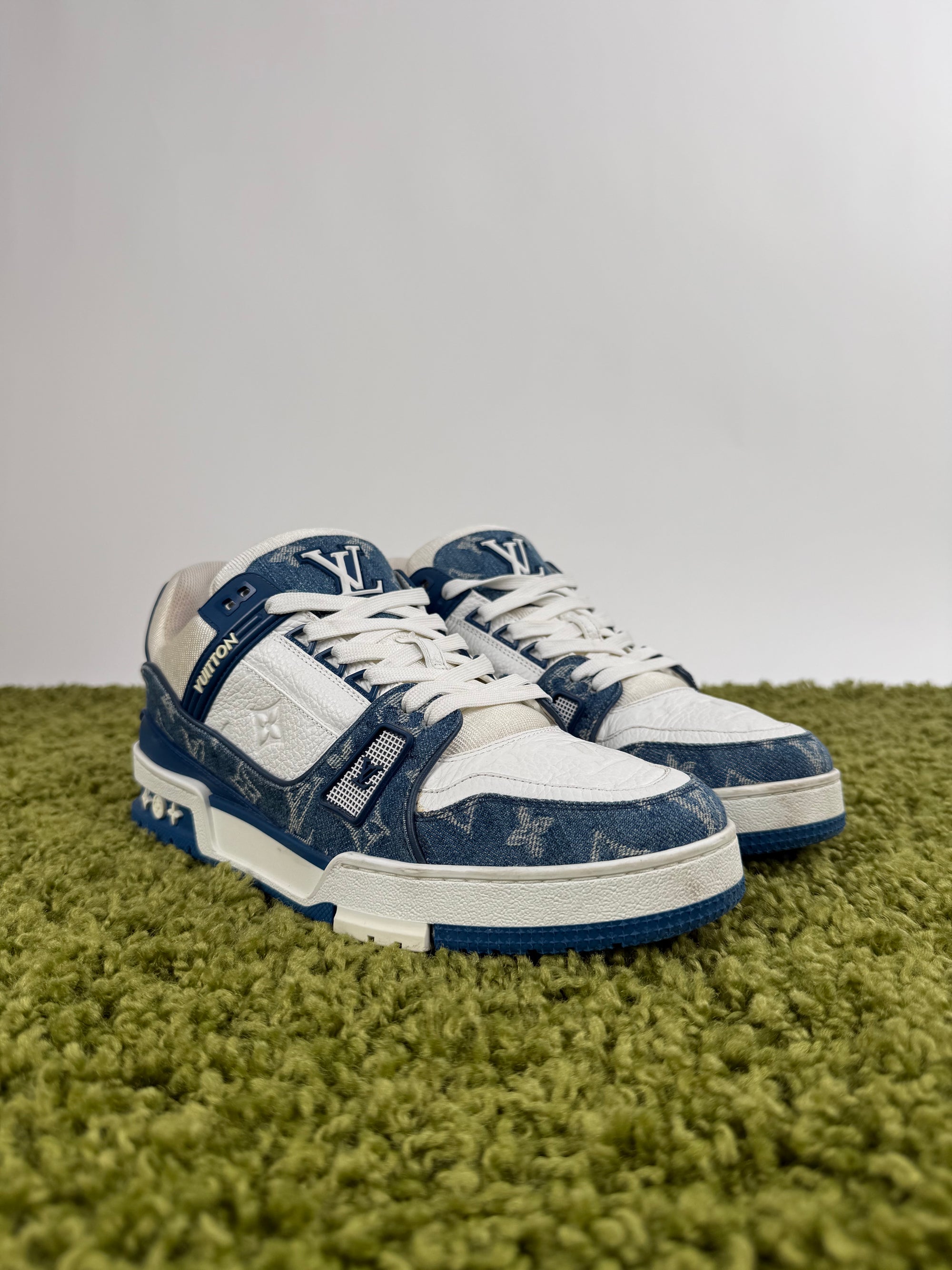Louis Vuitton Trainer in denim Blu 8